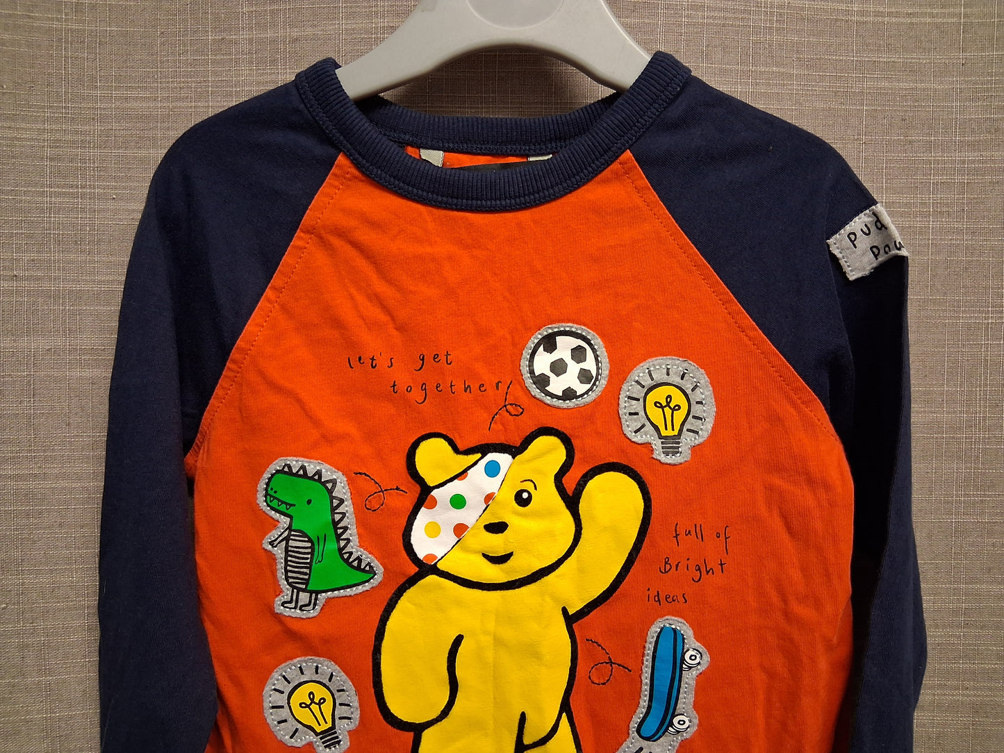 George Boys "Pudsey" Children in Need Blue Red Long Sleeve Age 2-3 Years