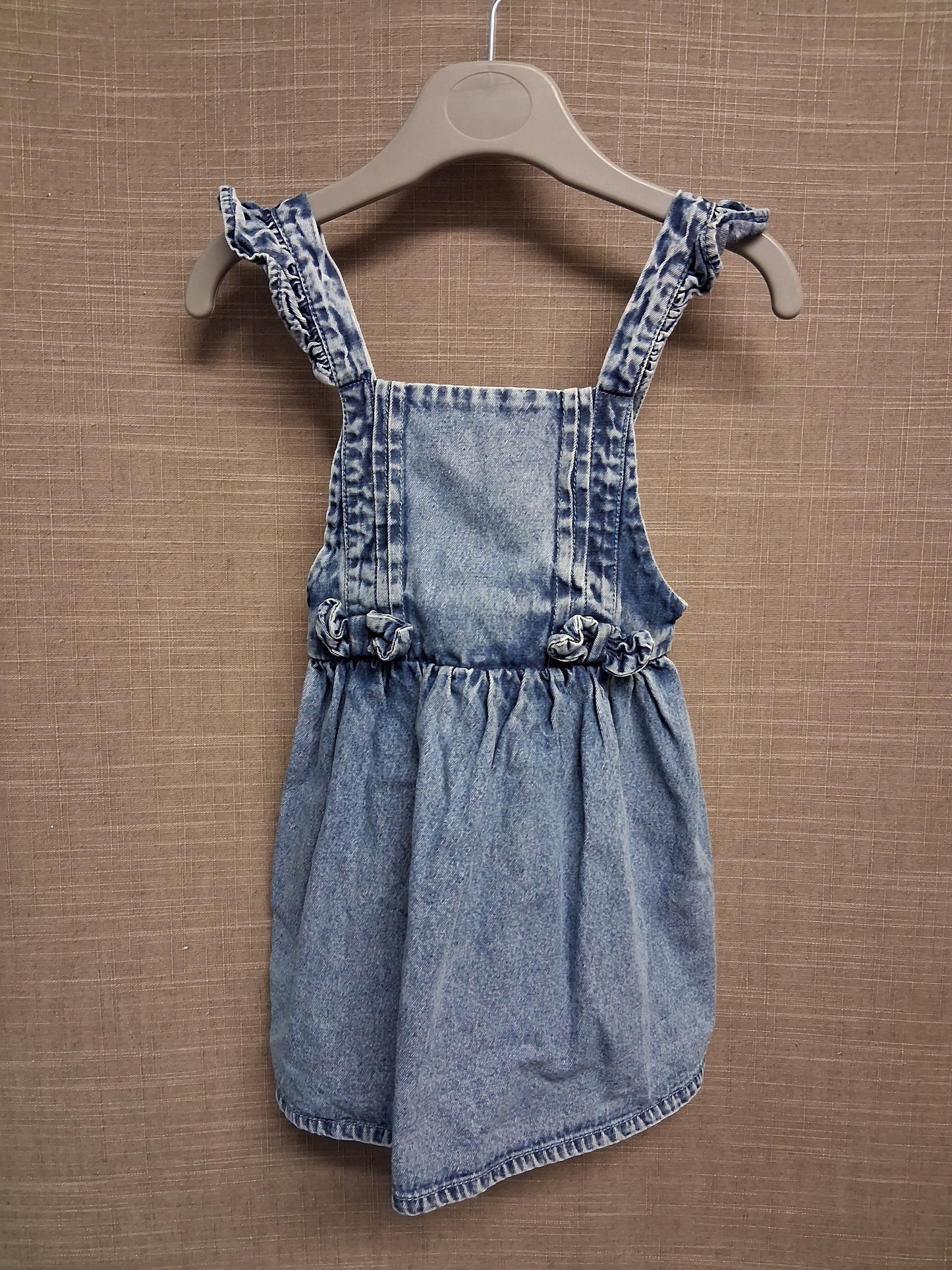 George Girls Blue Denim Pinafore Dress Age 9-12 Months