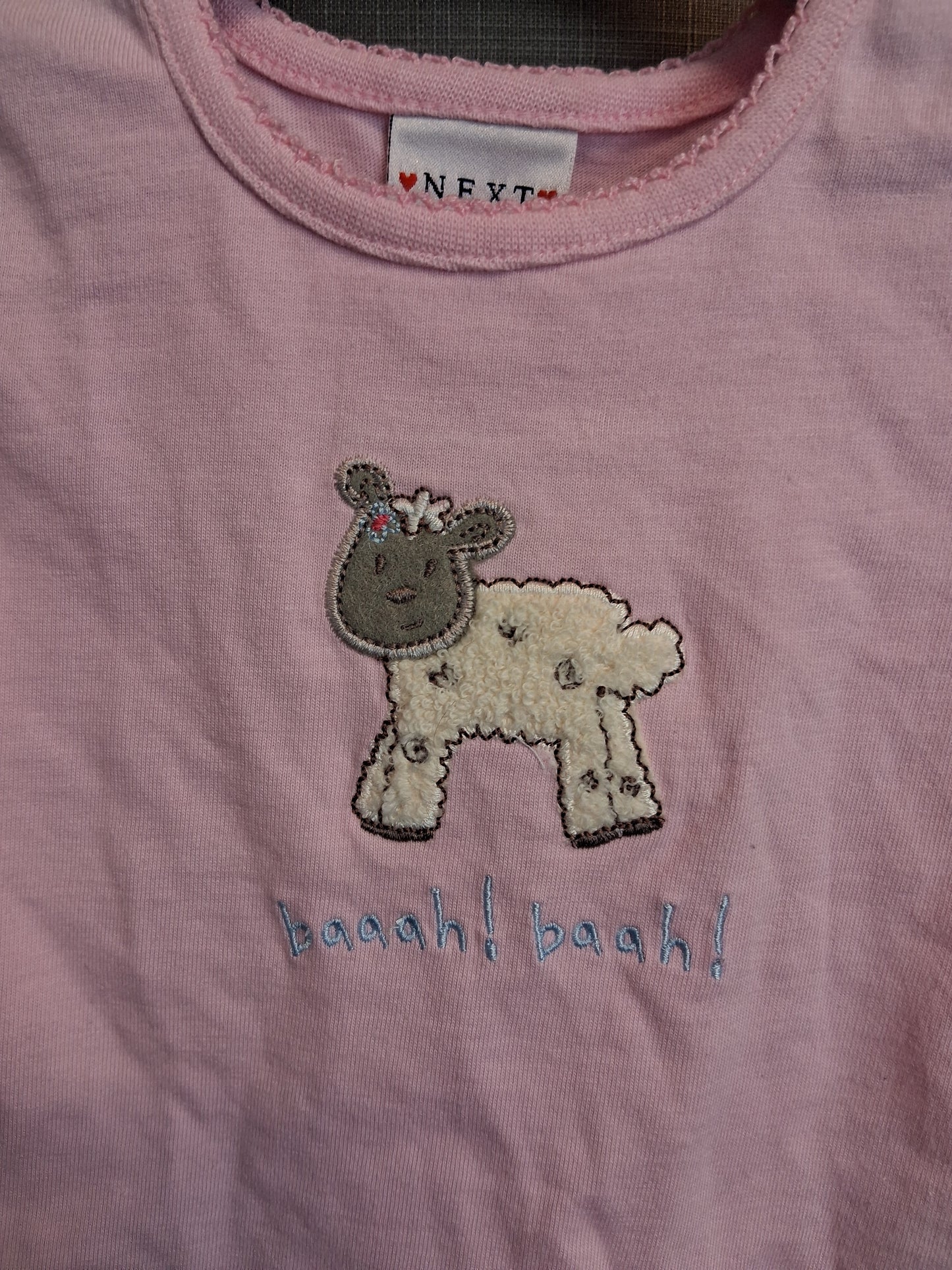 Next Girls Vintage Long Sleeve T-Shirt Little Lamb Age 3-6 Months New