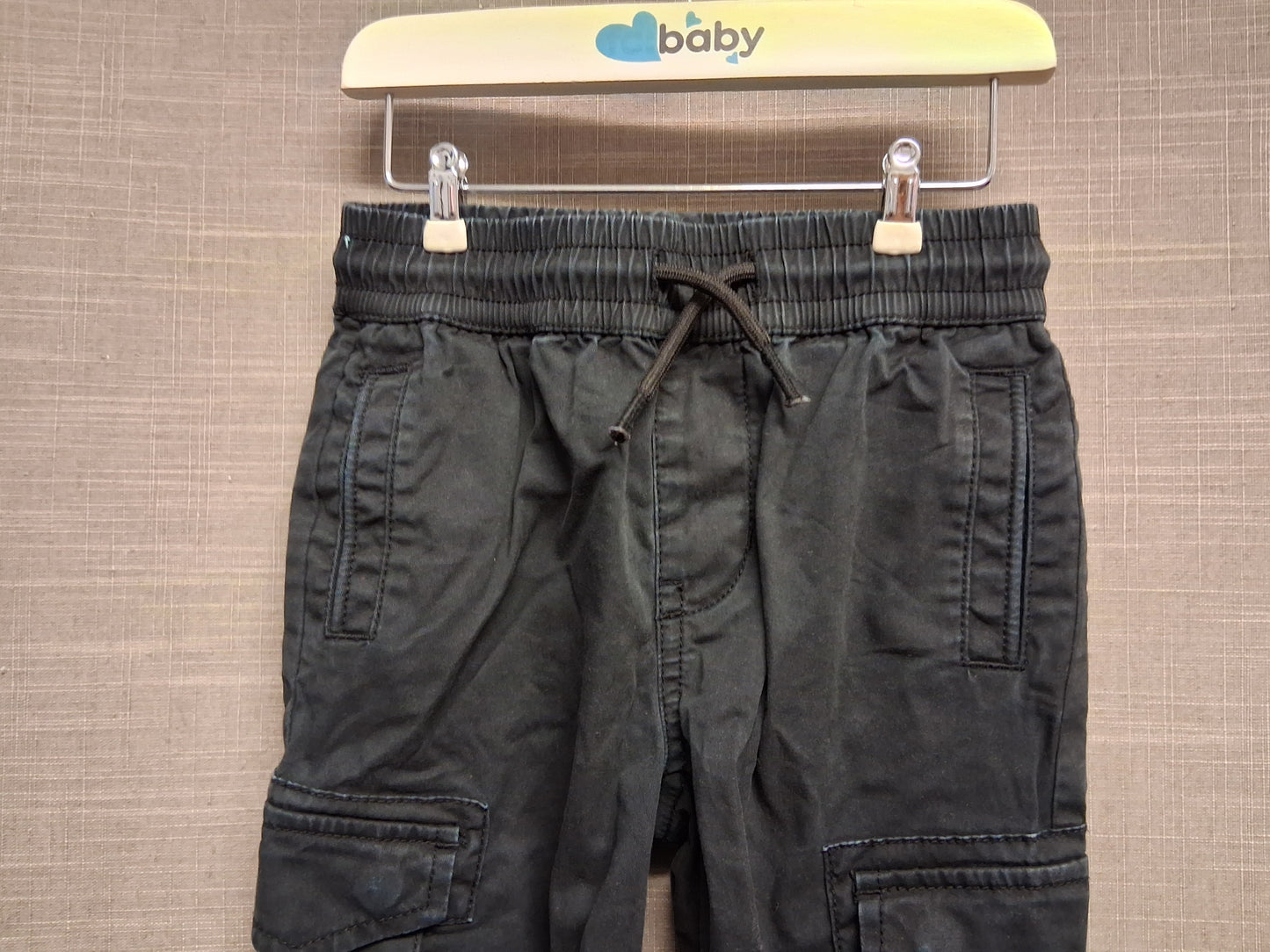 River Island Black Cargo Trousers Age 2-3 Years