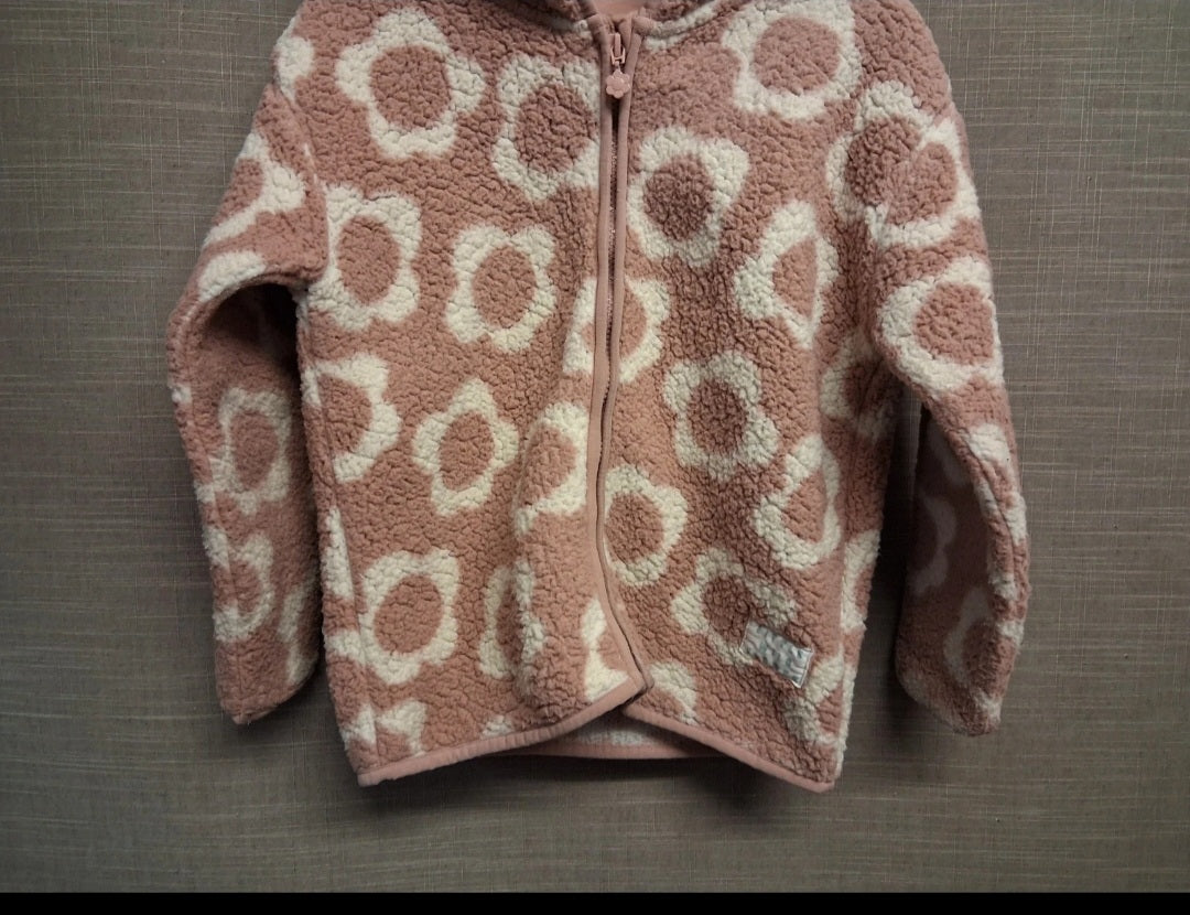 George Girls Pink Floral Fleece Full Zip Jacket Age 6-7 Years