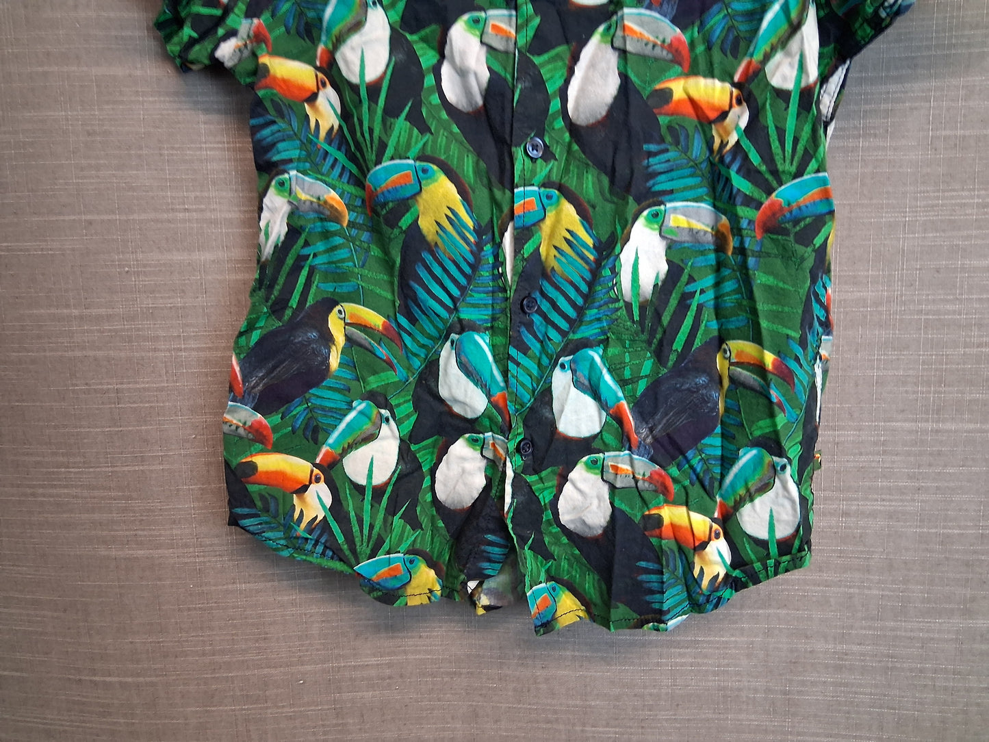 Next Boys Summer Shirt Age 9 Years Toucan Print Green