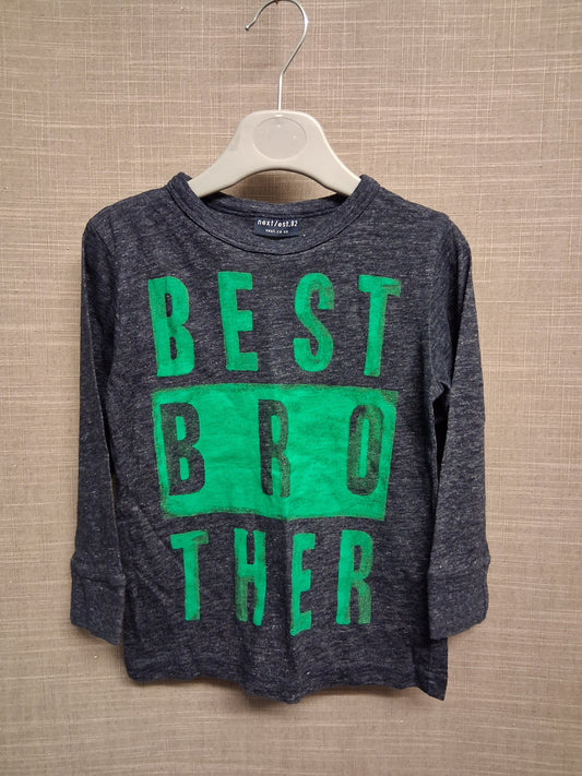 Next Boys Best Brother Long Sleeve T-Shirt Blue Age 18-24 Months