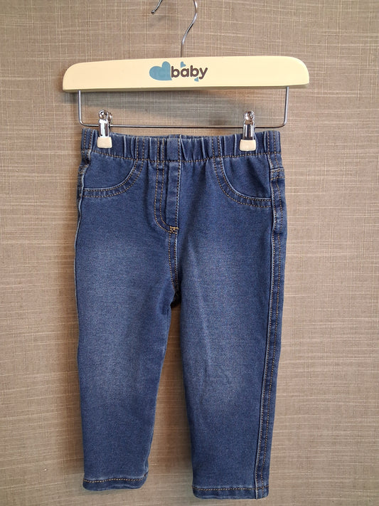 Matalan Girls Blue Denim Jeggings Age 9-12 Months