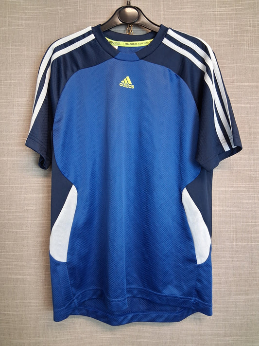Adidas Boys Blue White Short Sleeve T-Shirt Age 13-14 Years