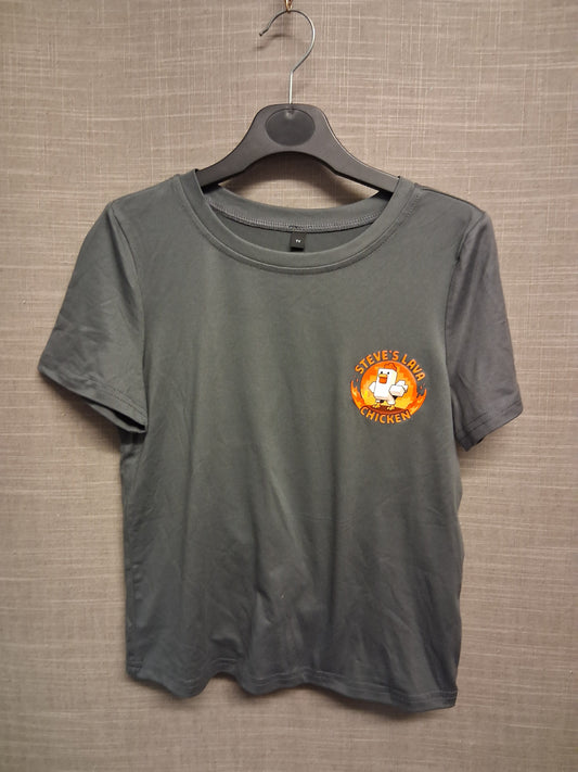 Minecraft Movie Steve's Lava Chicken Grey Short Sleeve T-Shirt Age 7 Years