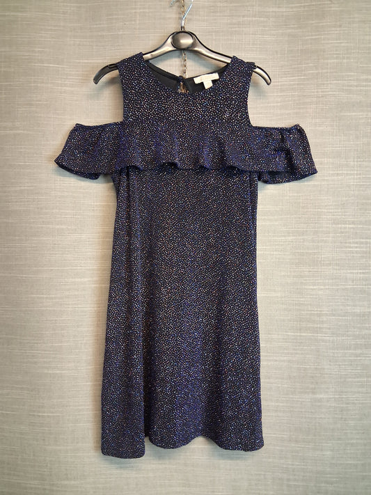 Primark Cold Shoulder Navy Sparkly Dress Age 10-11 years
