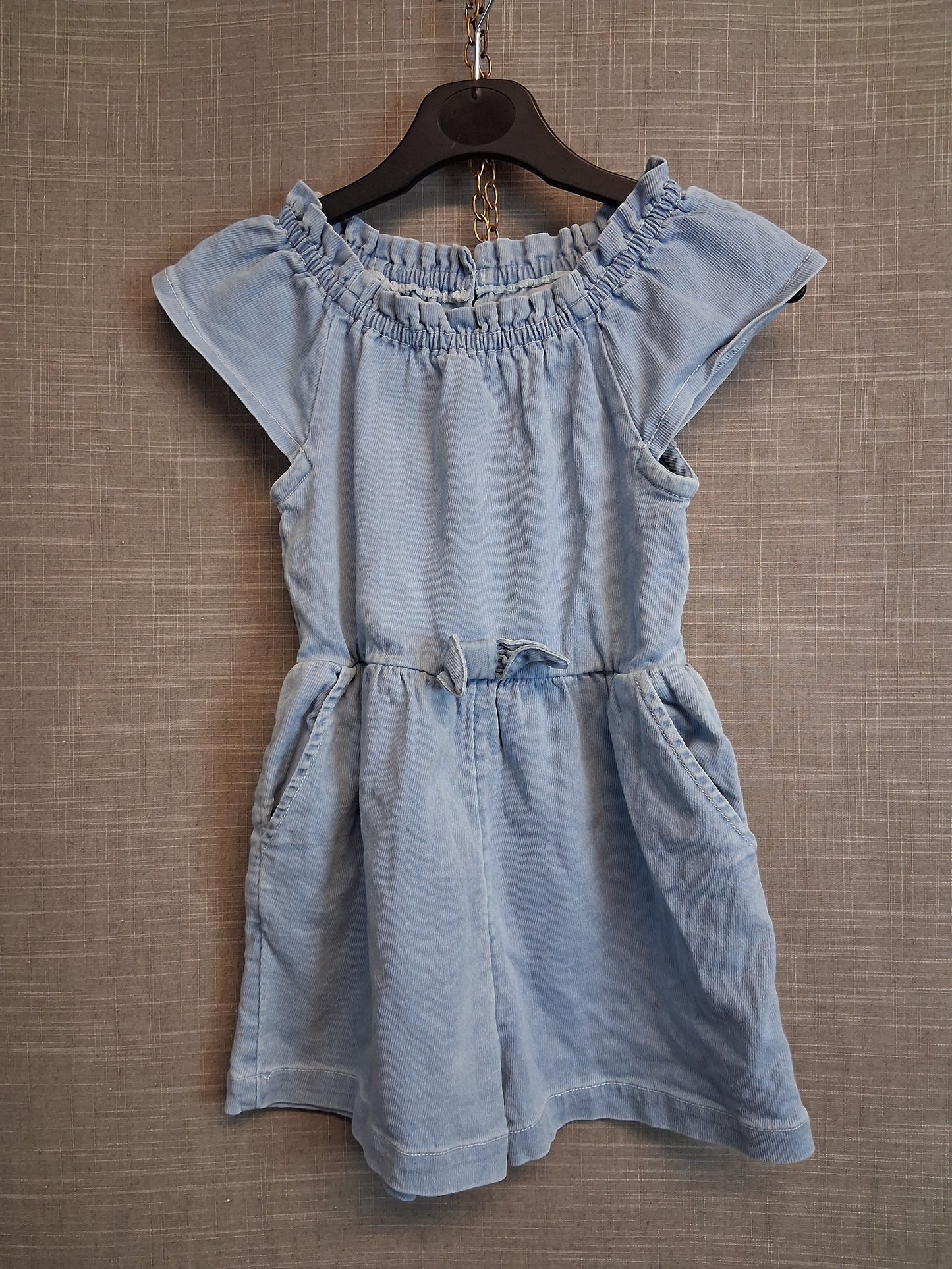 Nutmeg Girls Denim Playsuit Blue Age 3-4 Years with Pockets