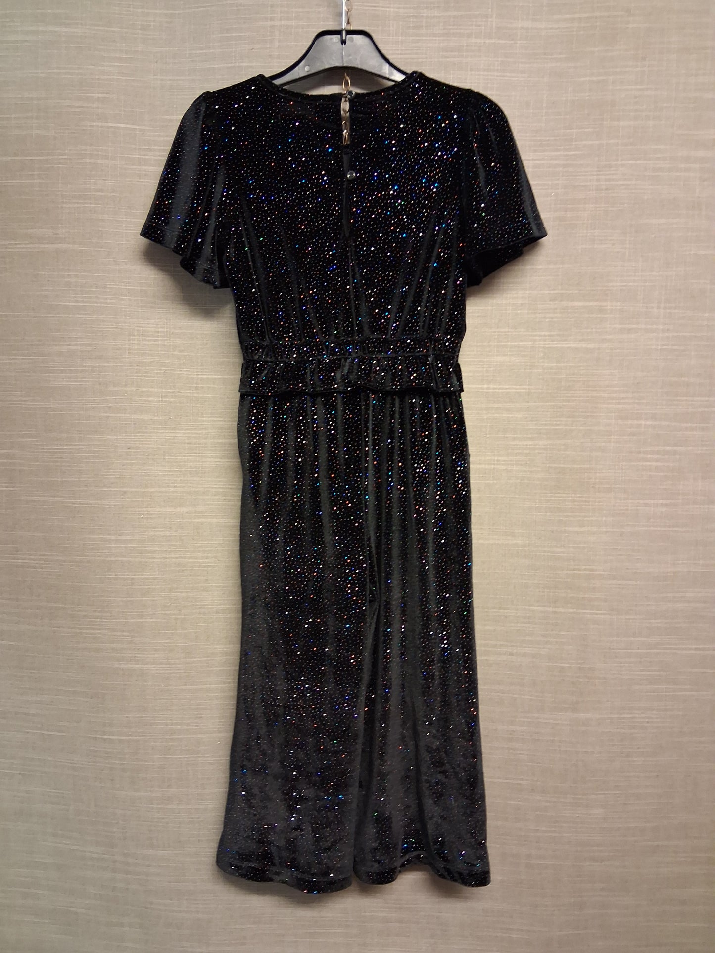 F&F Black Velour Sparkly Jumpsuit Age 6-7 Years