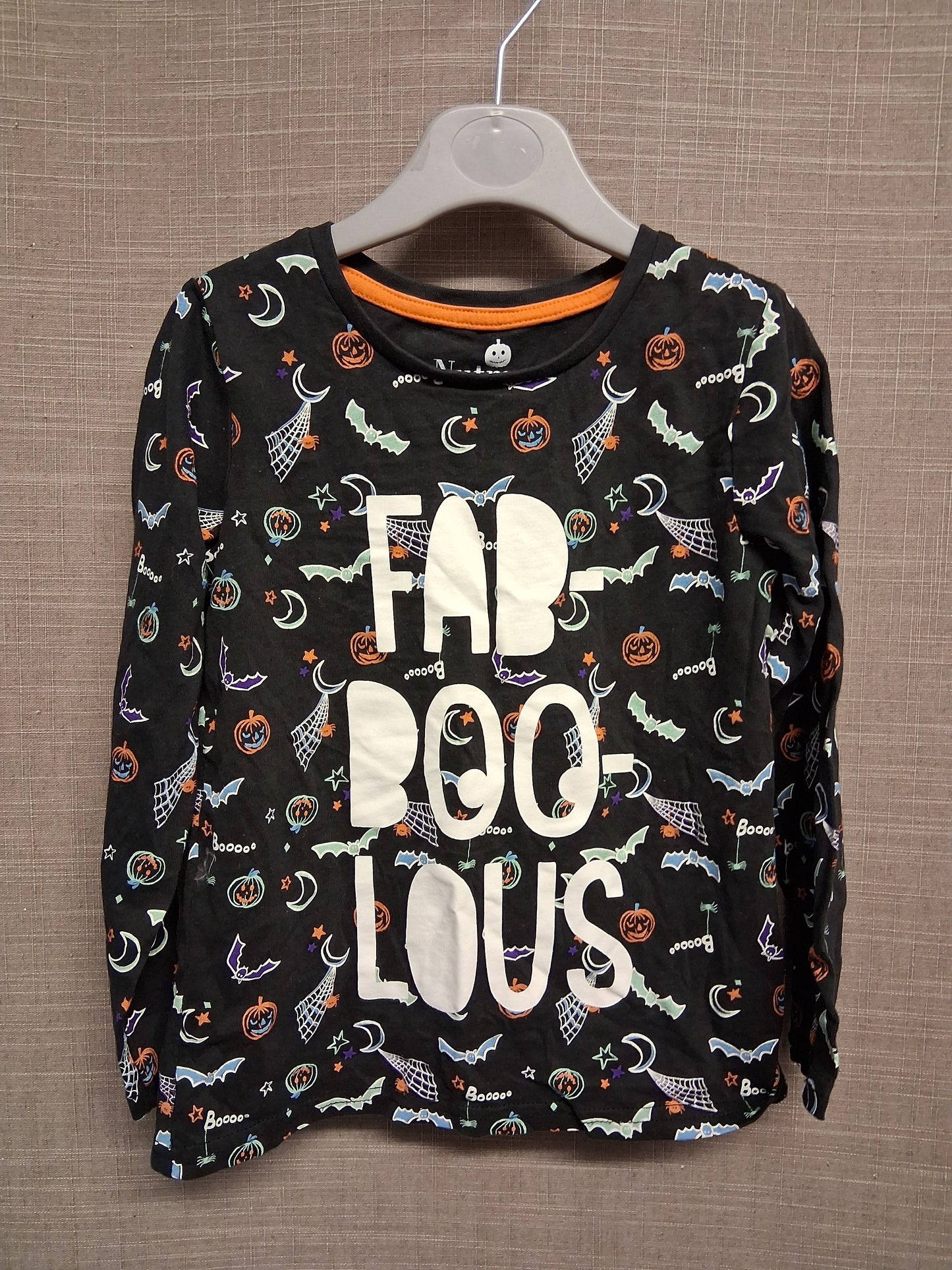 Nutmeg Halloween 'Fab-boo-lous' Boys Long Sleeve T-Shirt Black Age 5-6 Years