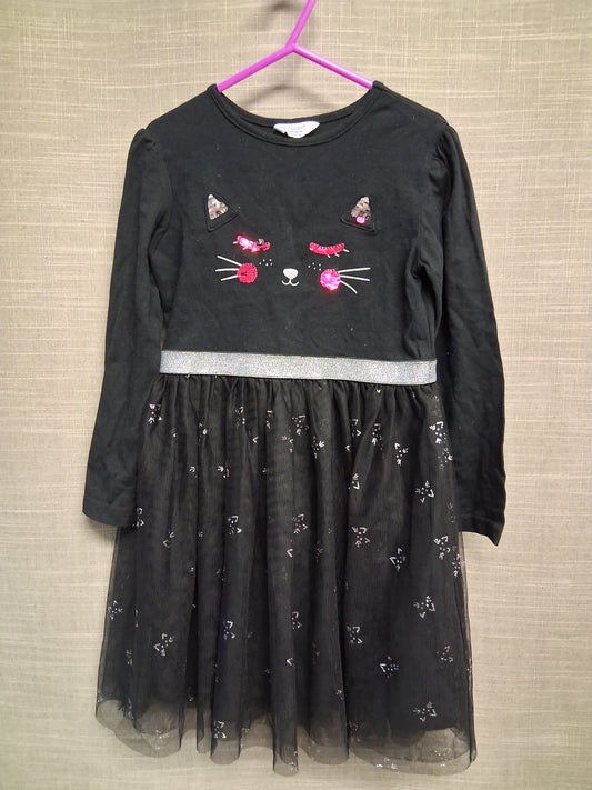 Primark Girls Halloween Black Cat Theme Dress Age 6-7 Years