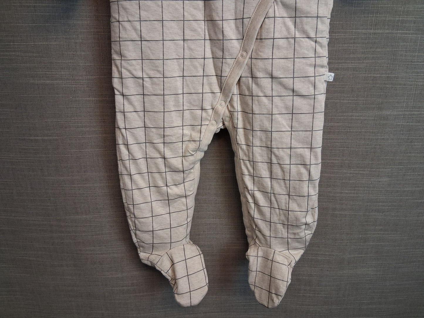 Next Boys Padded Sleepsuit Romper Cream Check Age 12-18 Months New
