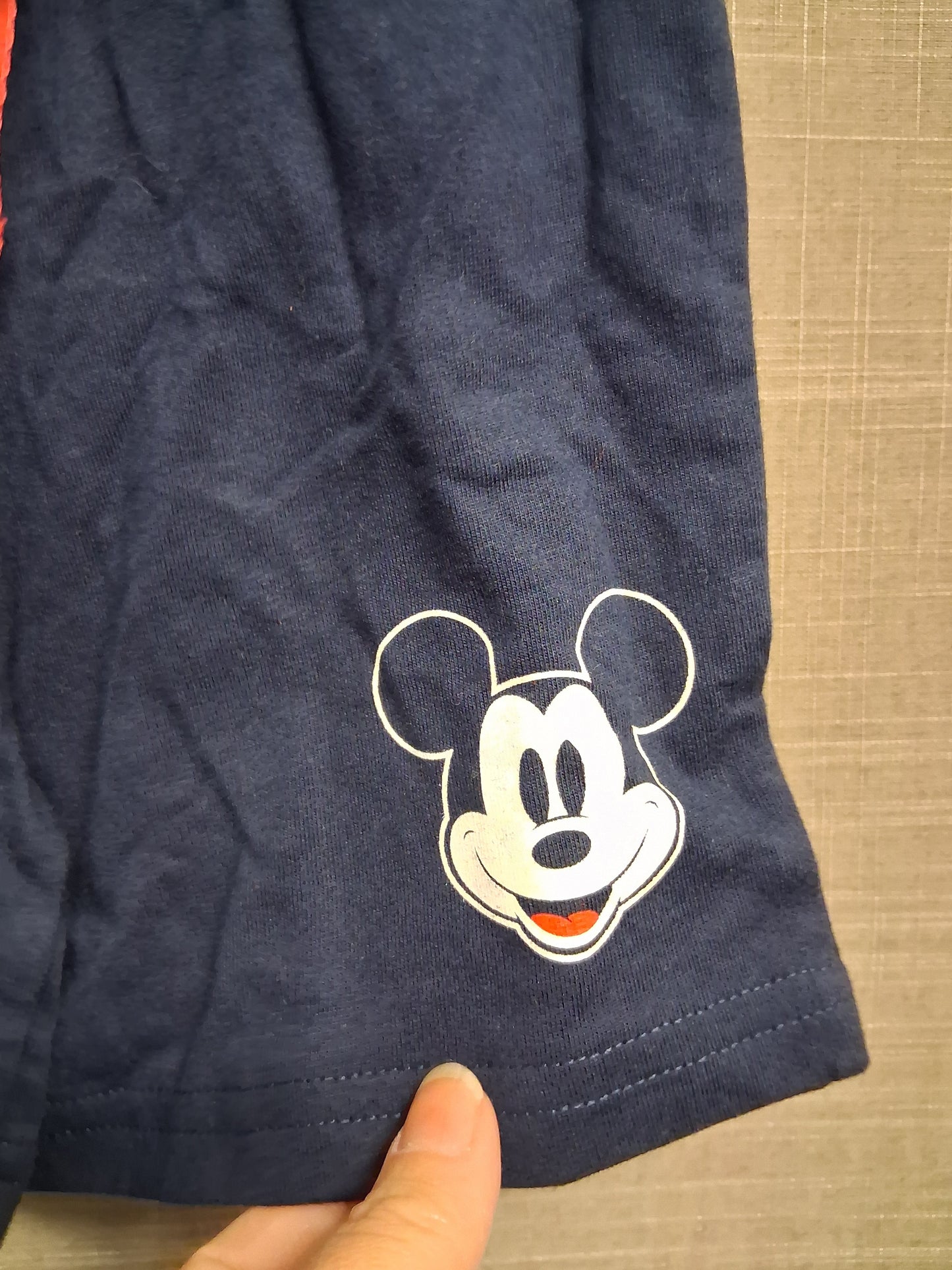 Disney Primark Mickey Mouse Navy Jersey Jogger Shorts Age 12-18 Months