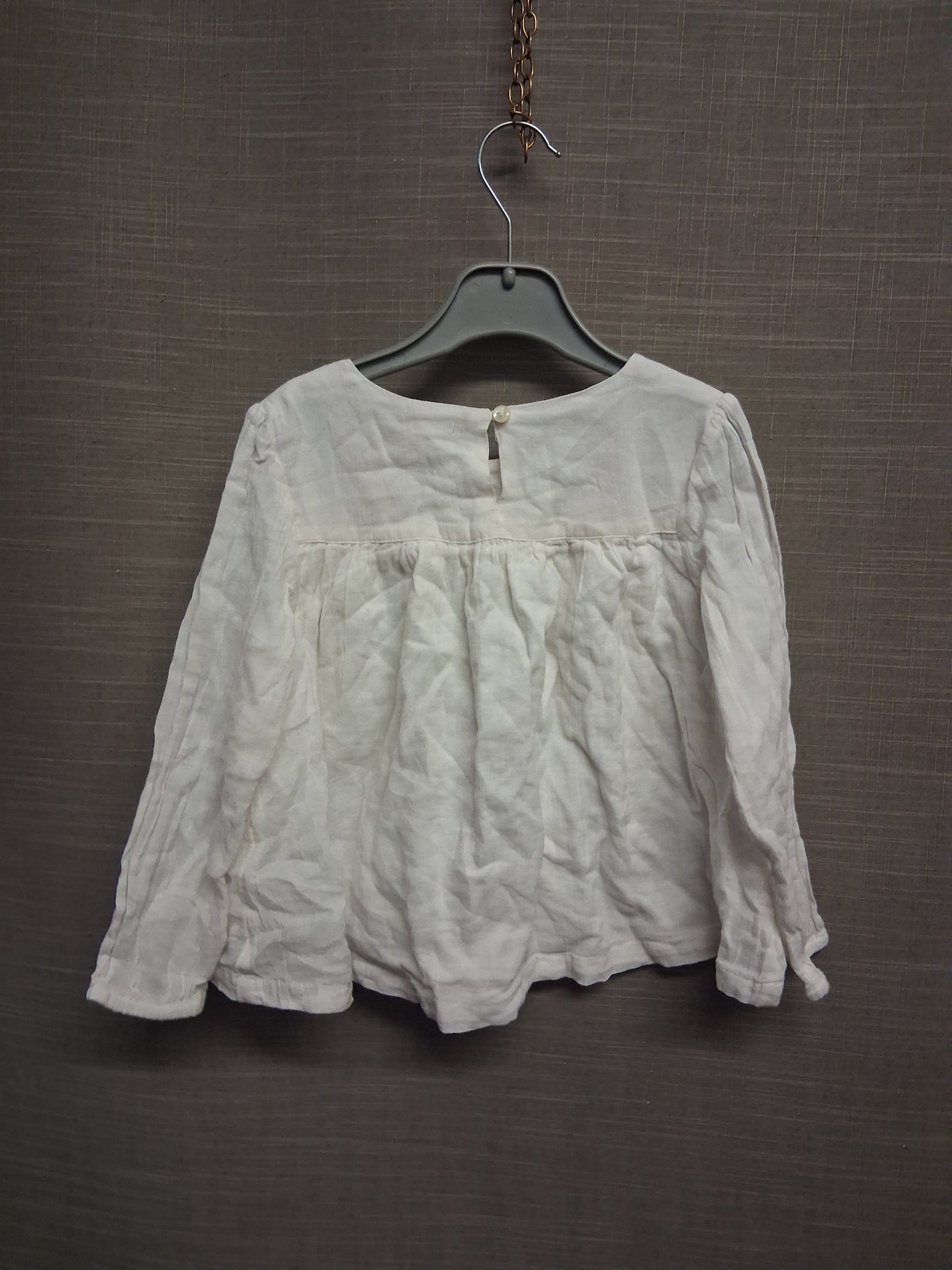 John Lewis Girls White Embroidered Floral Long Sleeve Top Age 4-5 Years