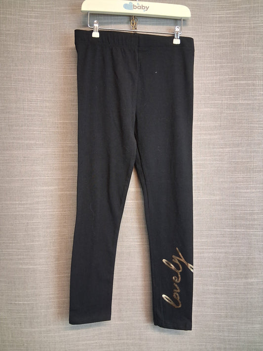 River Island Girls Black Leggings Jersey Age 7-8 Years