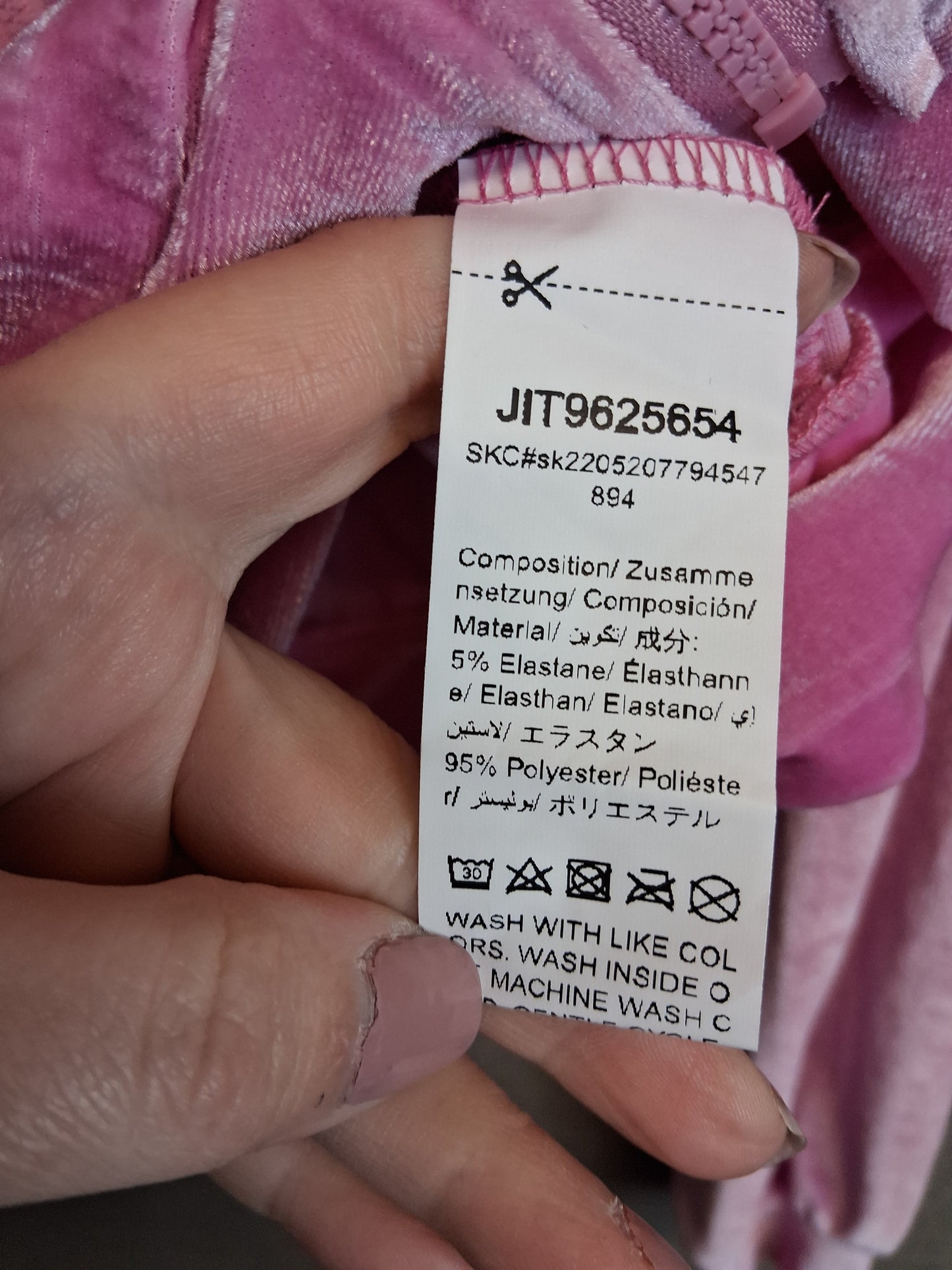 Shein Girls Velour Pink Full Zip Hoodie Age 10 Years