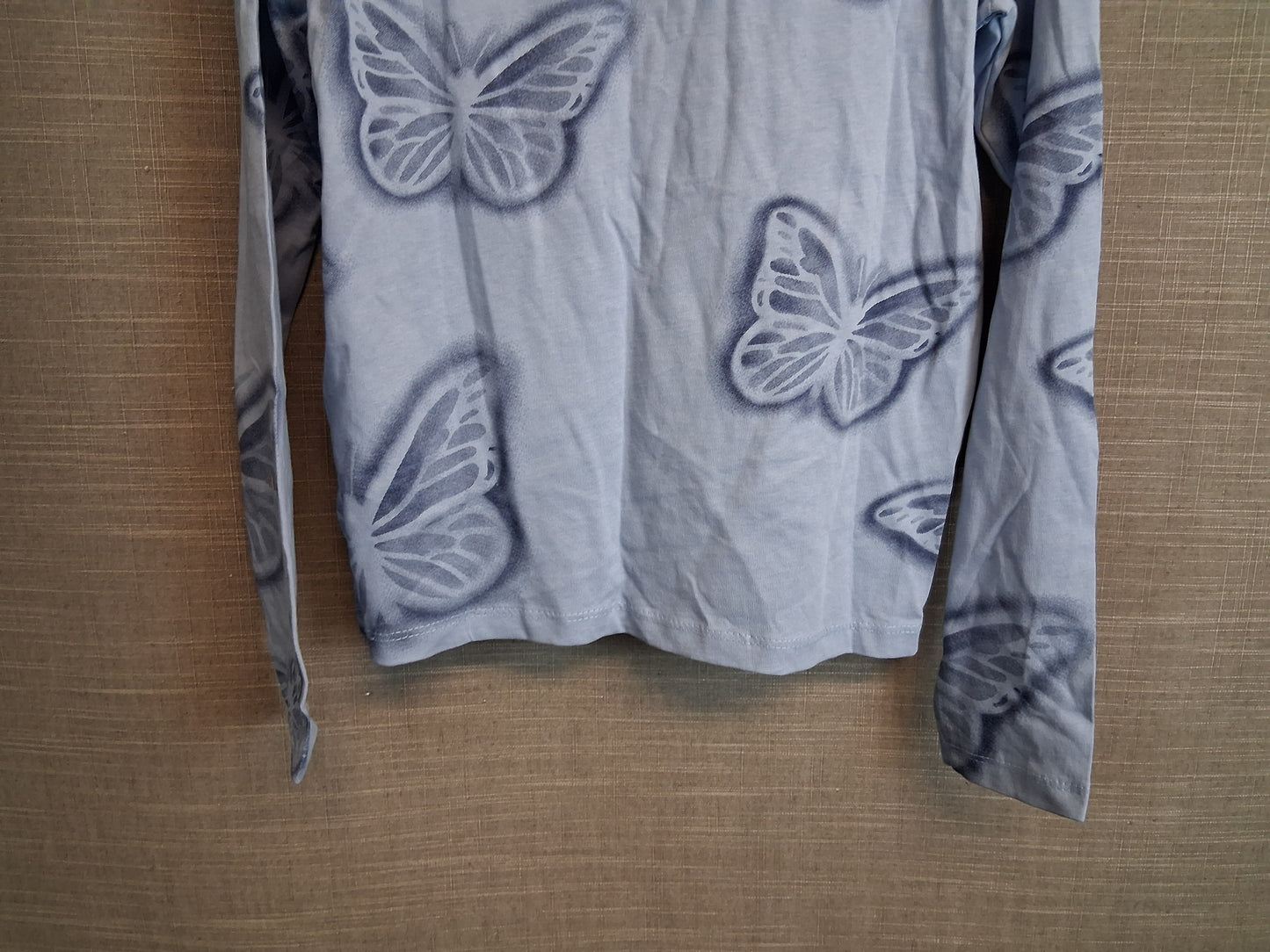 Primark Girls Blue Butterfly Long Sleeve T-Shirt Age 10-11 Years New