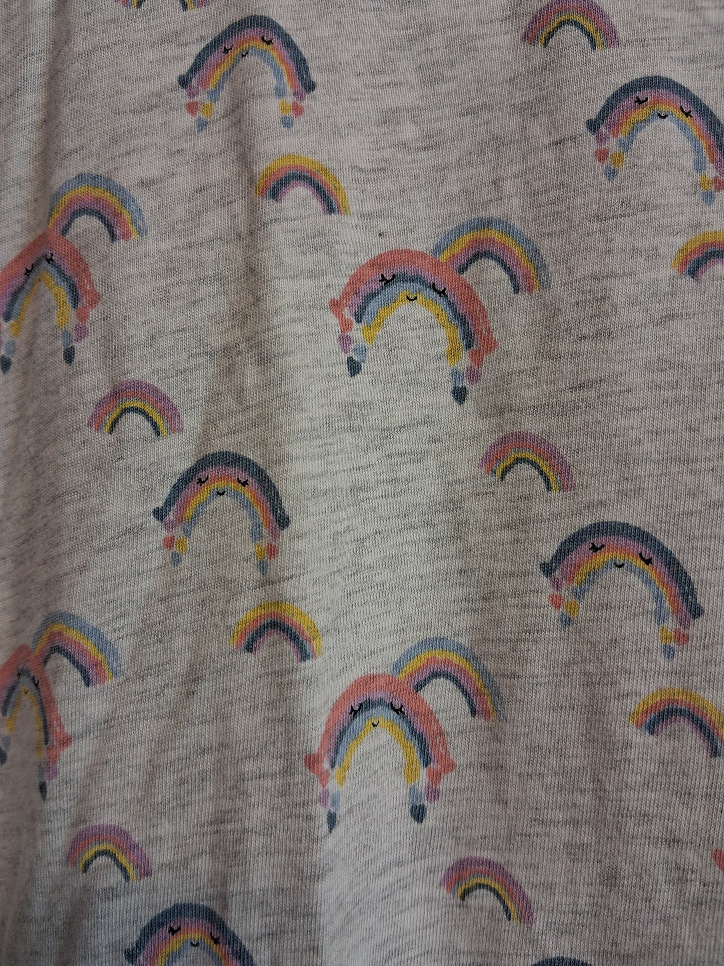 Matalan Girls Grey Rainbow Theme Jersey Dress Short Sleeve Age 5-6 Years