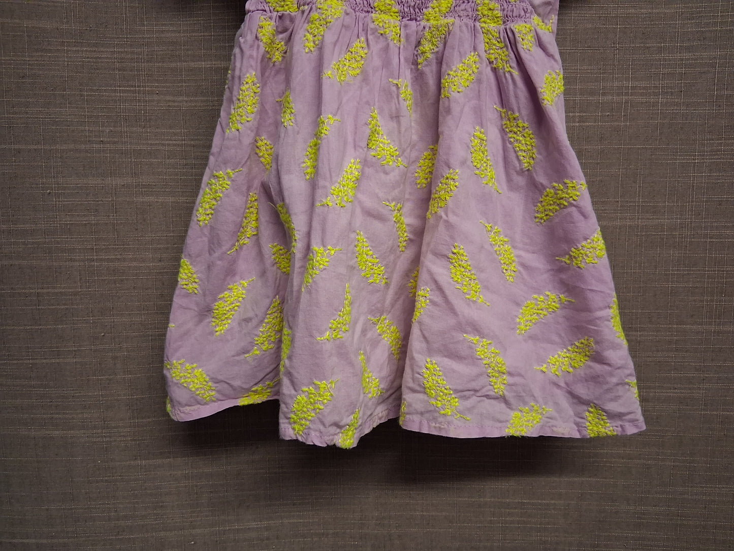 Next Girls Lilac Neon Yellow Floral Dress Age 9-12 Months