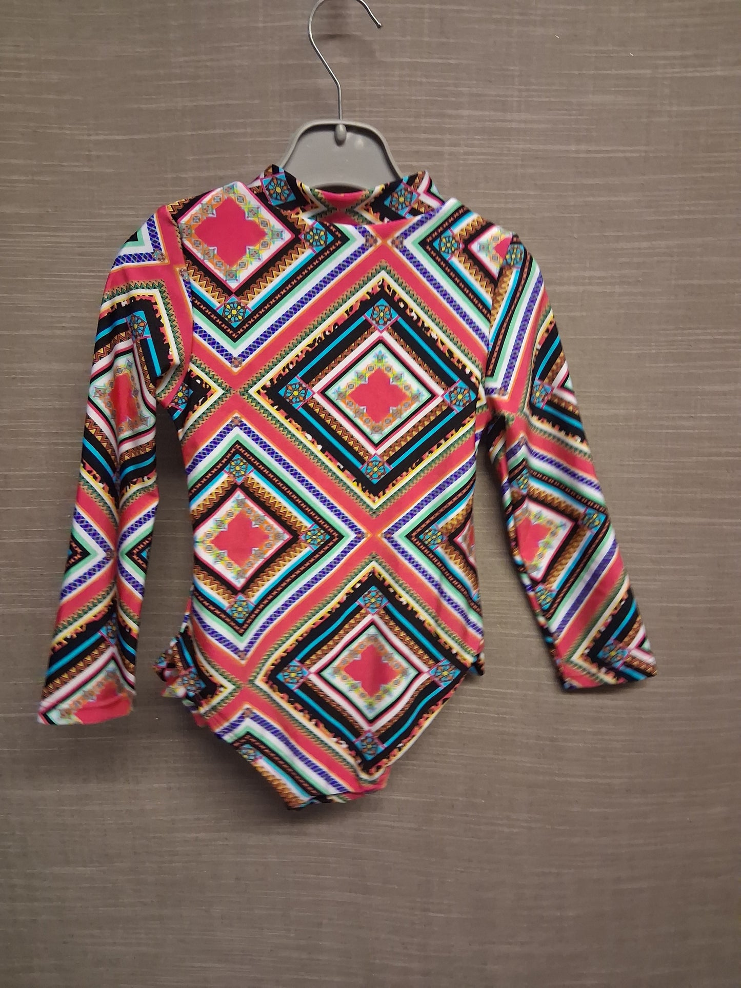 River Island Girls Multicolour Long Sleeve Swimsuit One Piece Age 3-4 Years