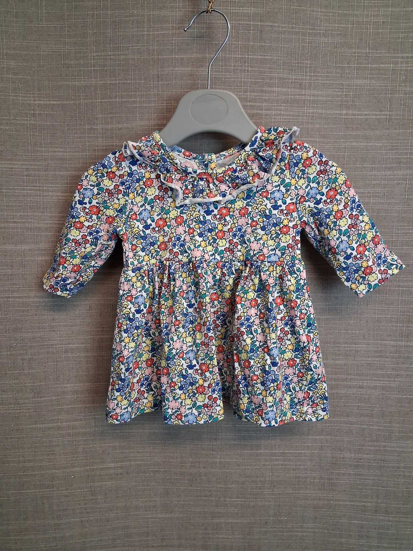 Matalan Girls Blue Floral Jersey Dress Age Newborn
