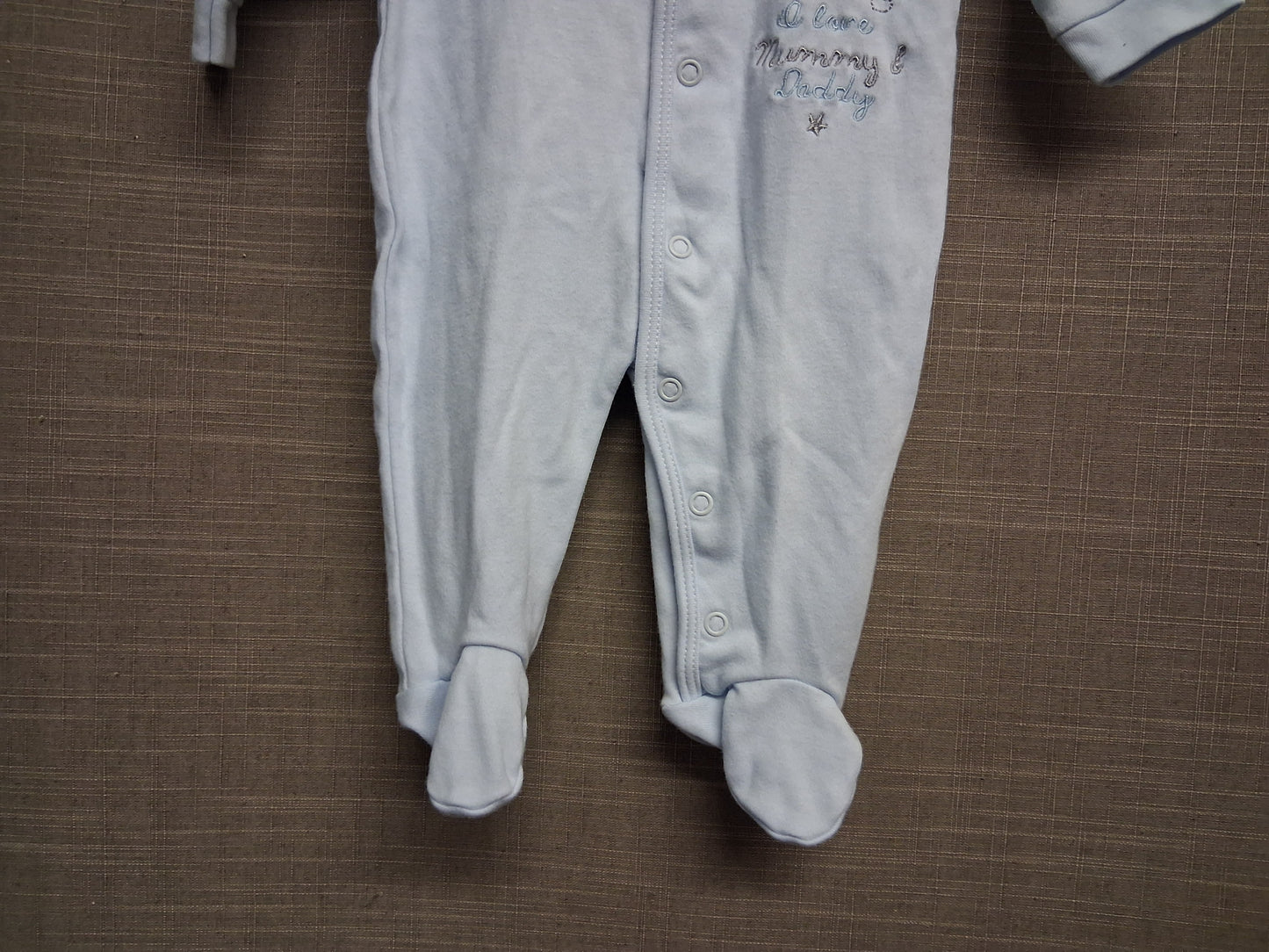 Millie & Ralph Baby Boys Blue Sleepsuit All in One Age 0-3 Months