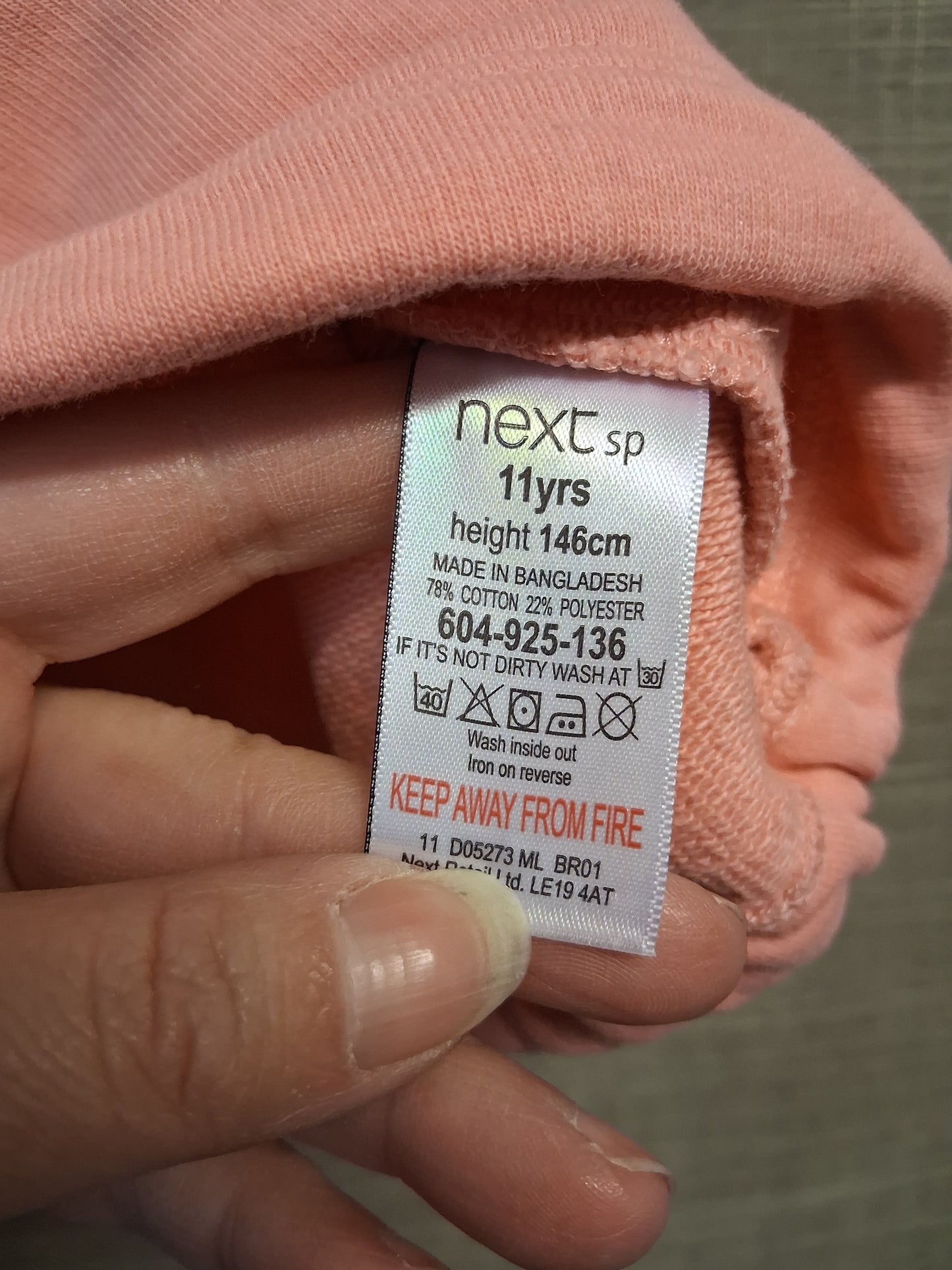 Next Girls Short Sleeve Sweater Jumper Age 11 Years