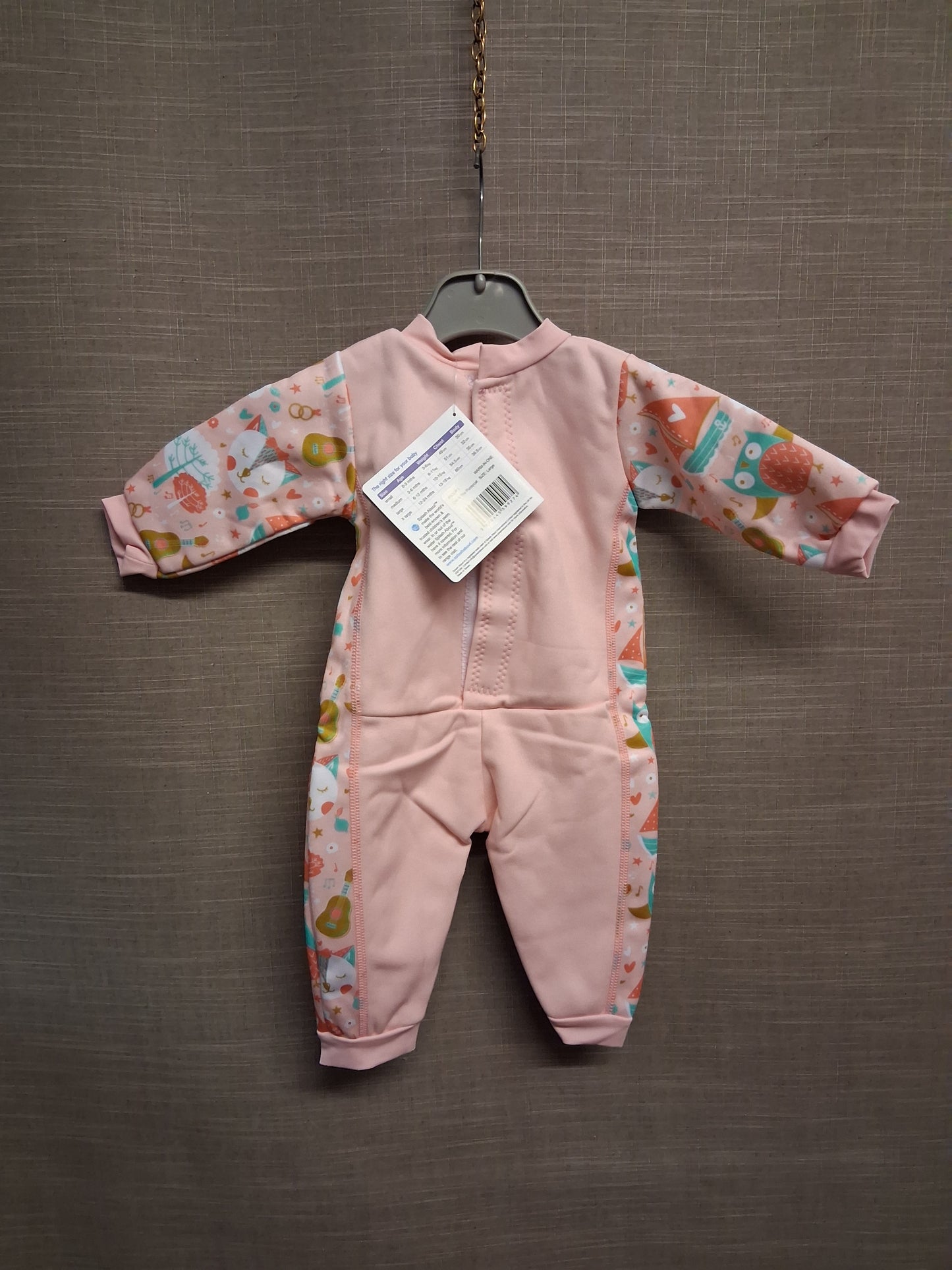Splash About Pink Owl and the Pussy Cat Warm-In-One Wetsuit Size Large Age 6-12 Months