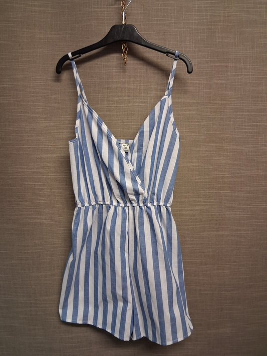 Shein Girls Blue White Striped Playsuit Age 14 Years