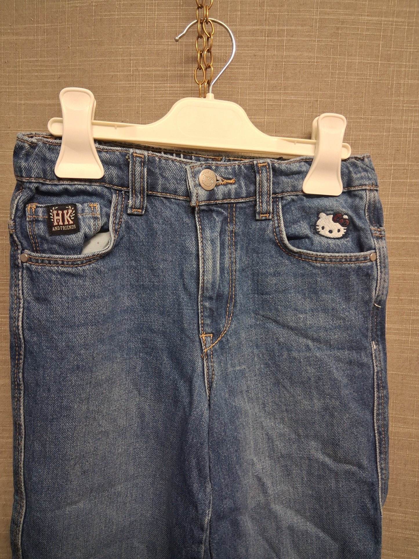 Primark Hello Kitty Blue Denim Wide Leg Jeans Age 6-7 years