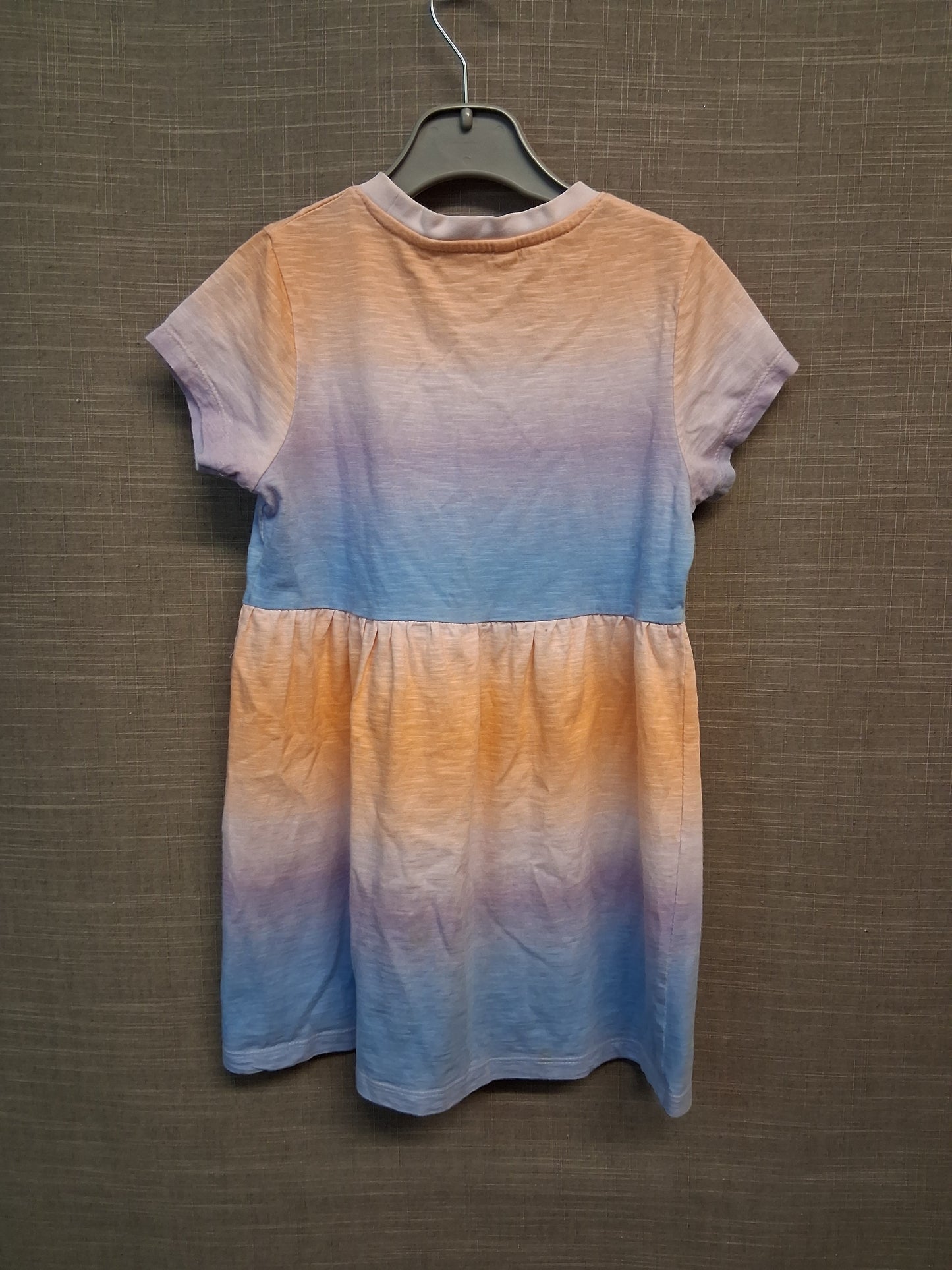 George Girs Ombre Blue Orange T-Shirt Dress Short Sleeve Jersey Age 4-5 Years