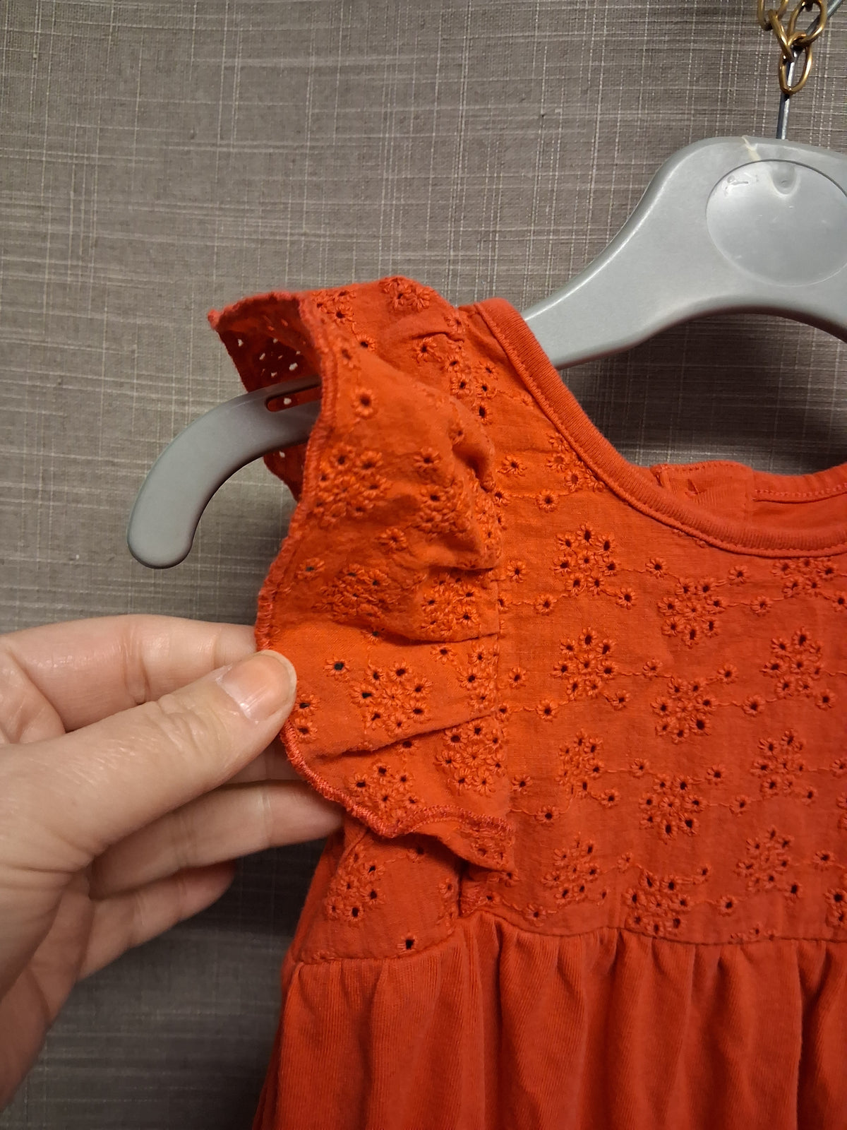 Matalan Girls Red Jersey Sleeveless Romper Age 6-9 Months