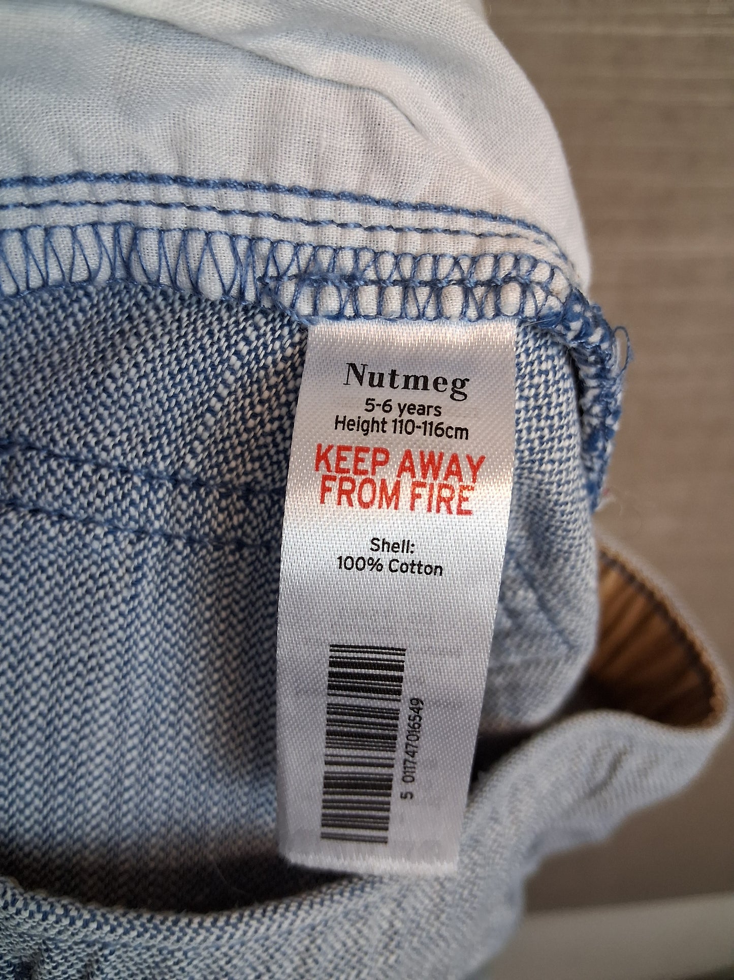 Nutmeg Boys Blue Shorts 100% Cotton Age 5-6 Years