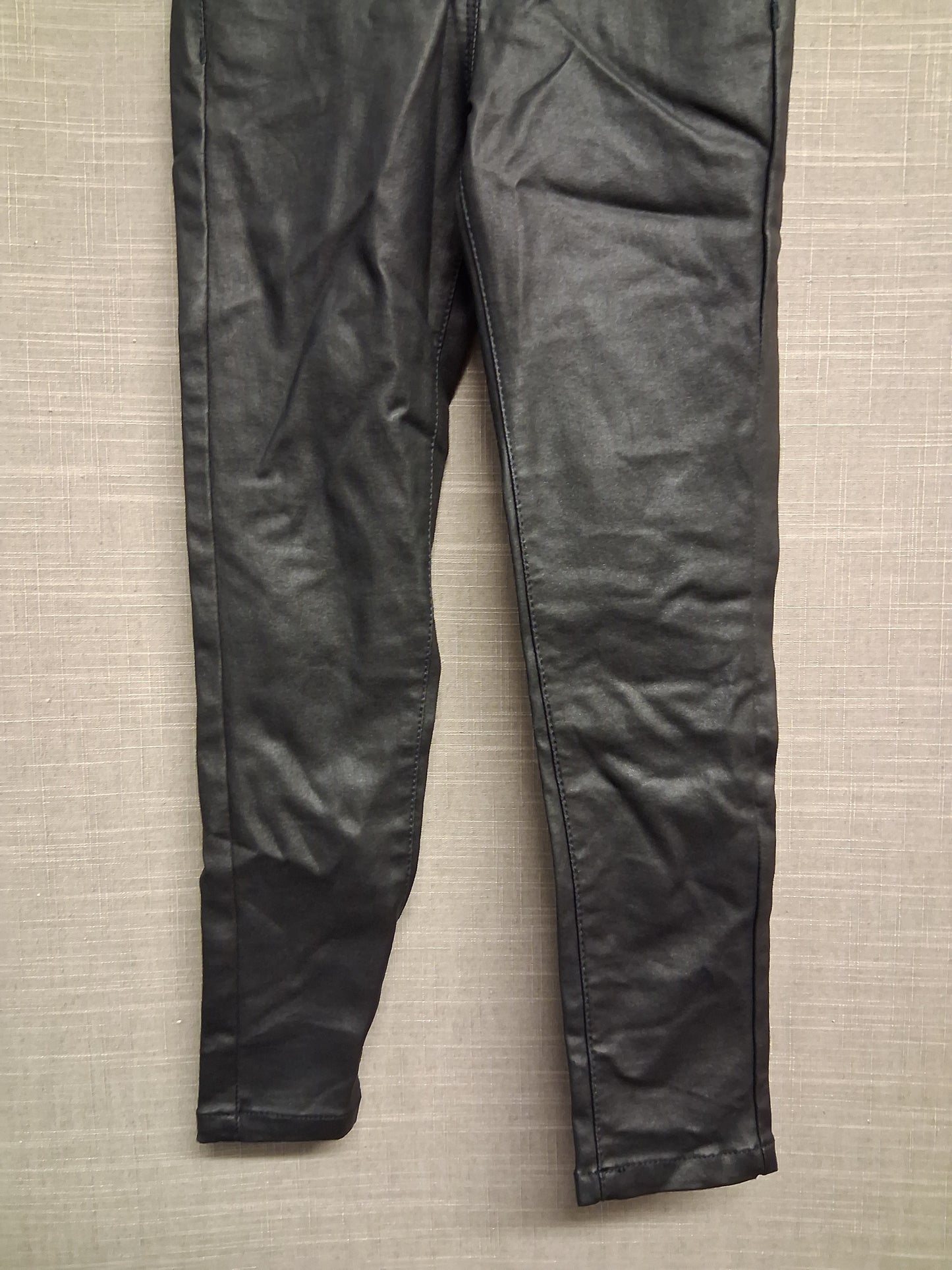 Next Girls Faux Leather Jeggings Black Age 7 Years