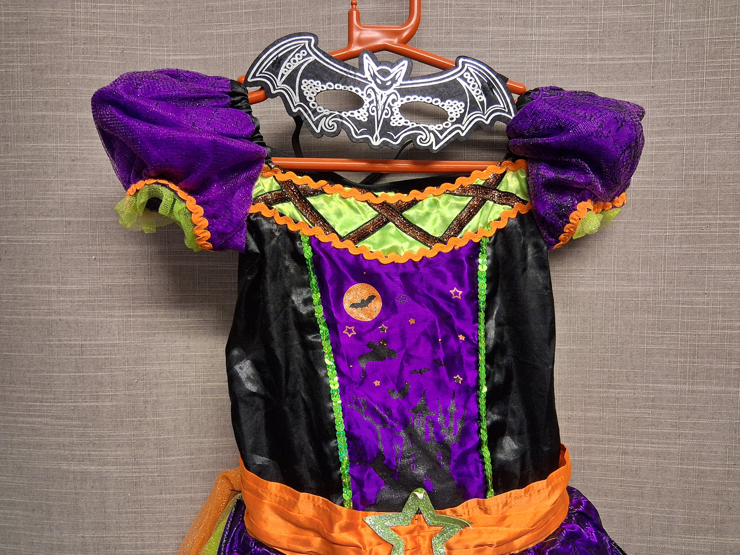 TU Girls Halloween Costume Witch Theme with Mask Age 7-8 Years