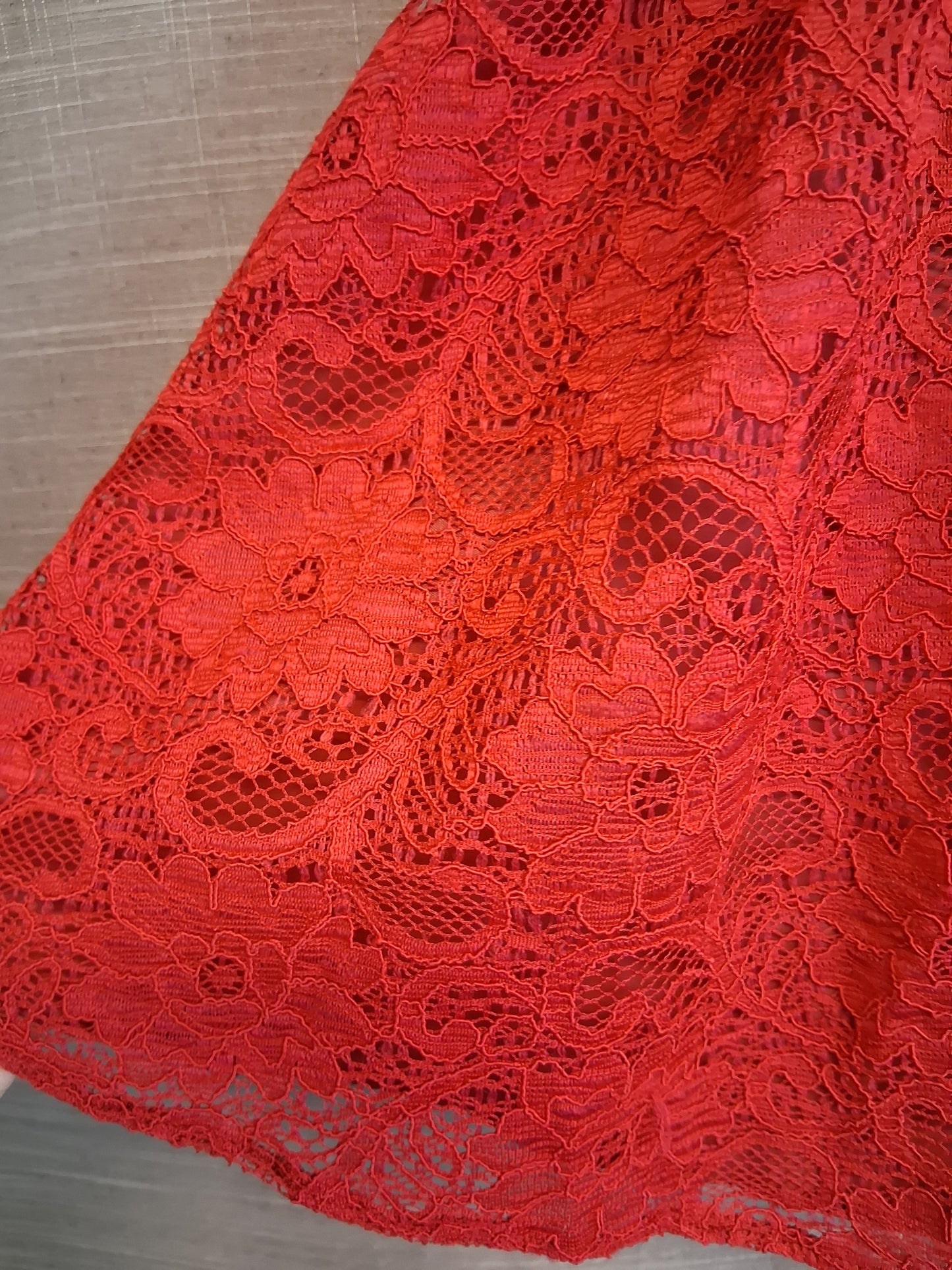 George Girls Red Lace A Line Party Dress Age 18-24 Months
