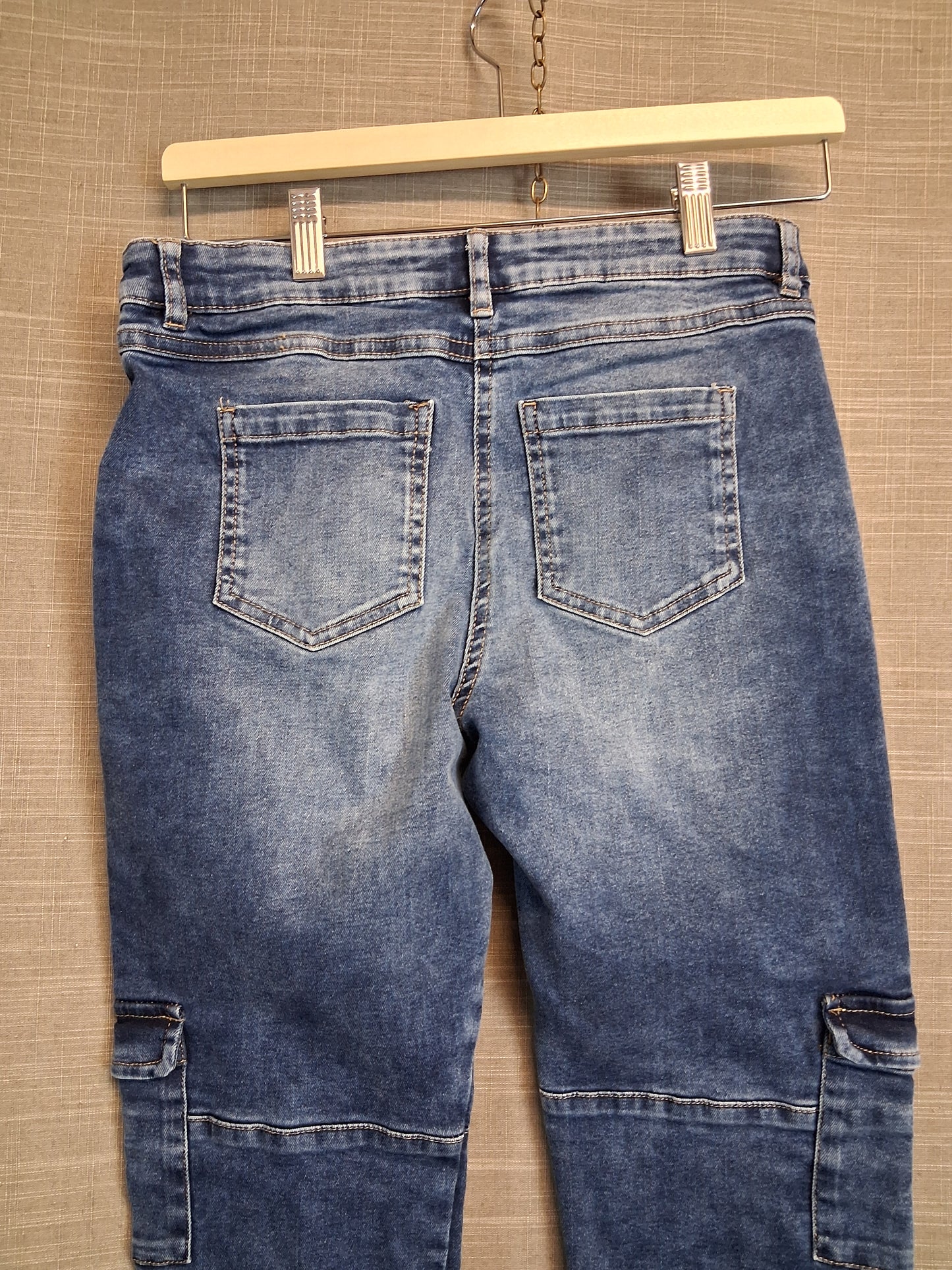 Next Girls Blue Denim Cargo Jeans Age 15 Years