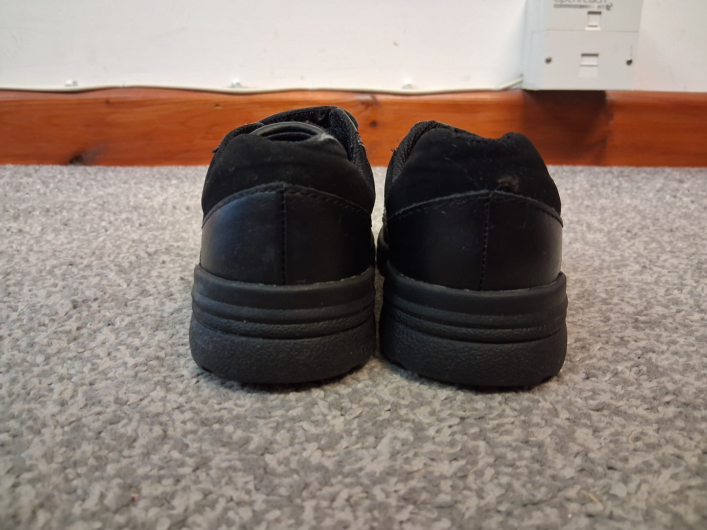 Clarks Black Leather Double Strap School Shoes Size 7F