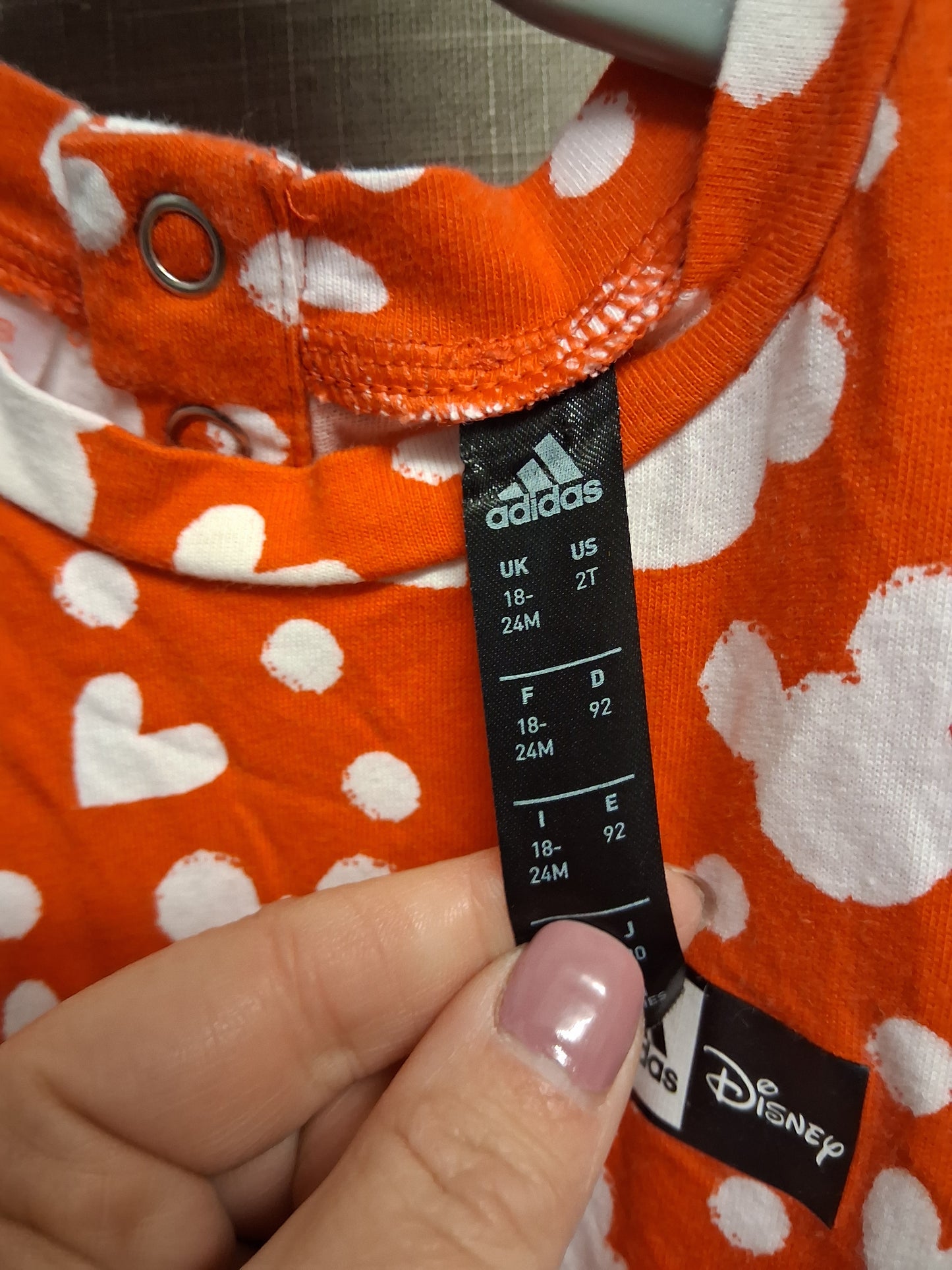 Adidas Disney Red Mickey Mouse T-Shirt Dress Age 18-24 months