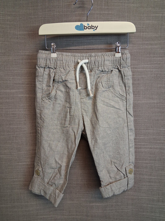 TU Boys Beige Bermuda Shorts Age 18-24 Months Linen Blend