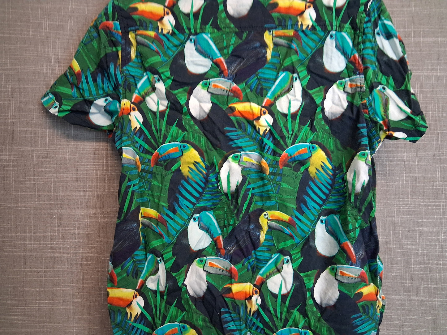 Next Boys Summer Shirt Age 9 Years Toucan Print Green