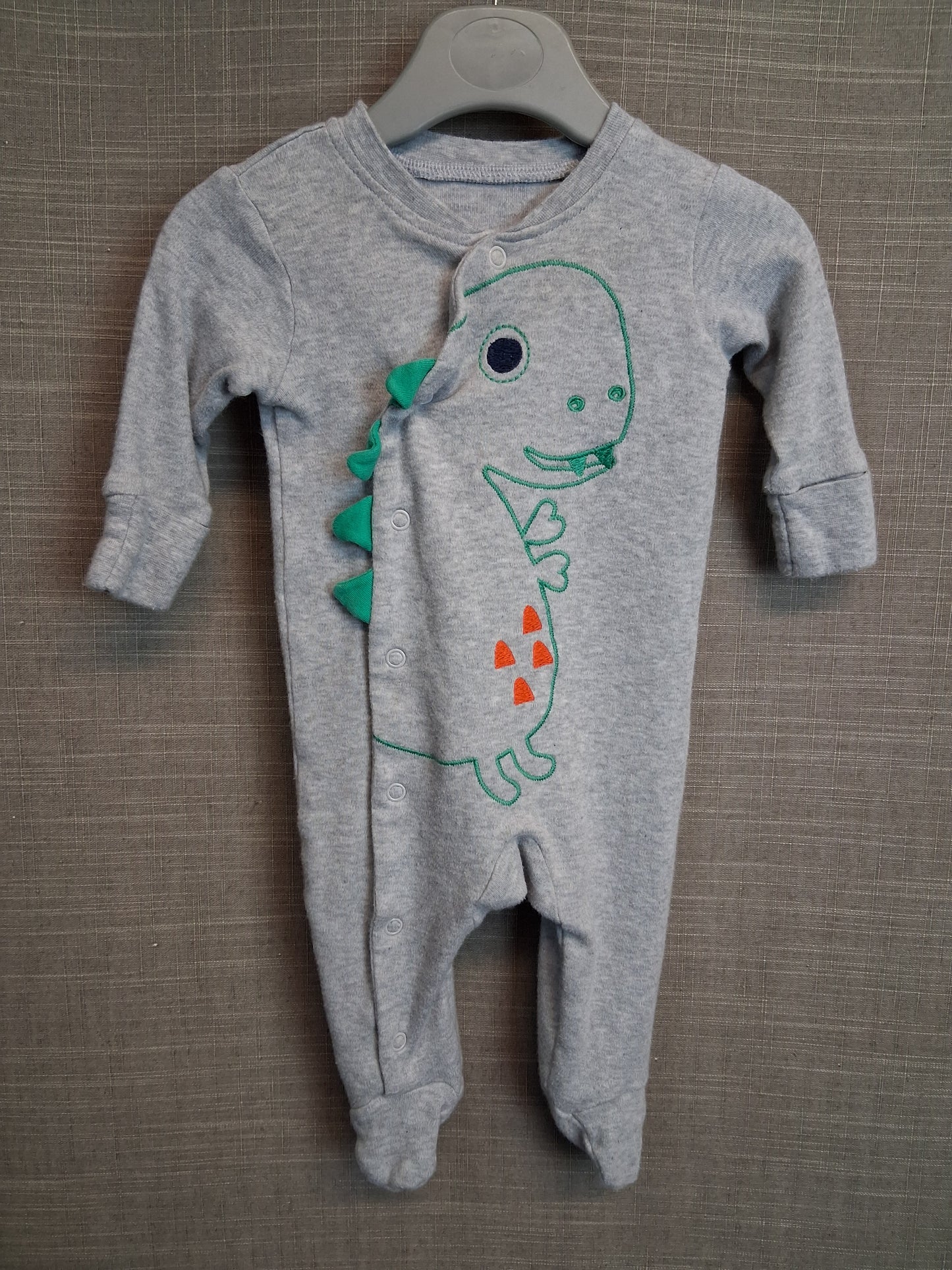 Matalan Boys Grey Dinosaur Sleepsuit Age Newborn