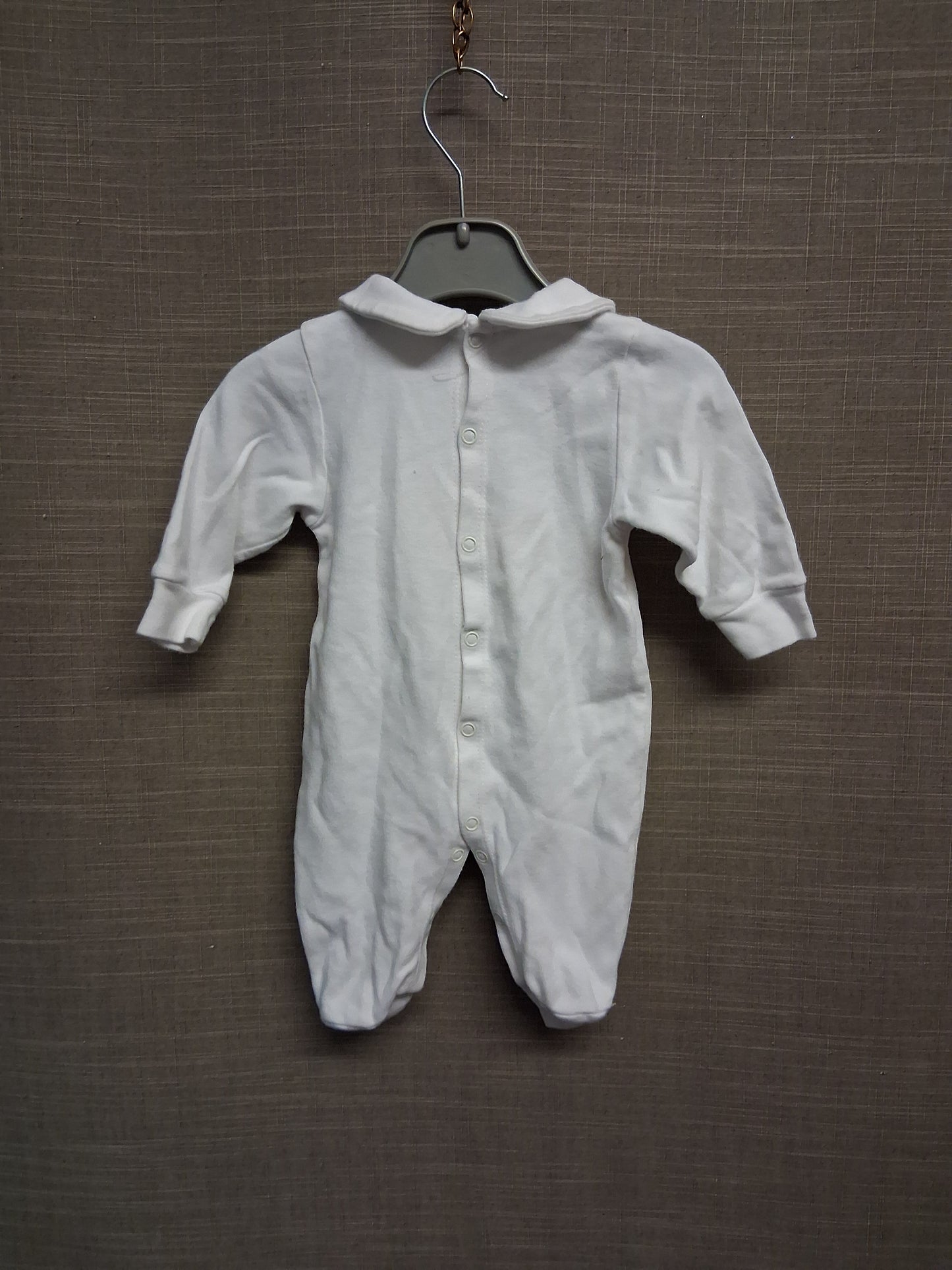 Pure As Baby Girls Sleepsuit White Embroidered Floral Detail Age Newbornn