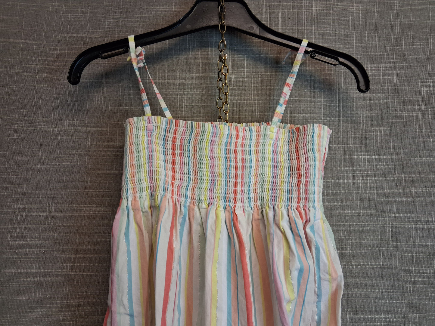 H&M Girls Strappy Sundress Multicolour Striped Age 8-9 Years