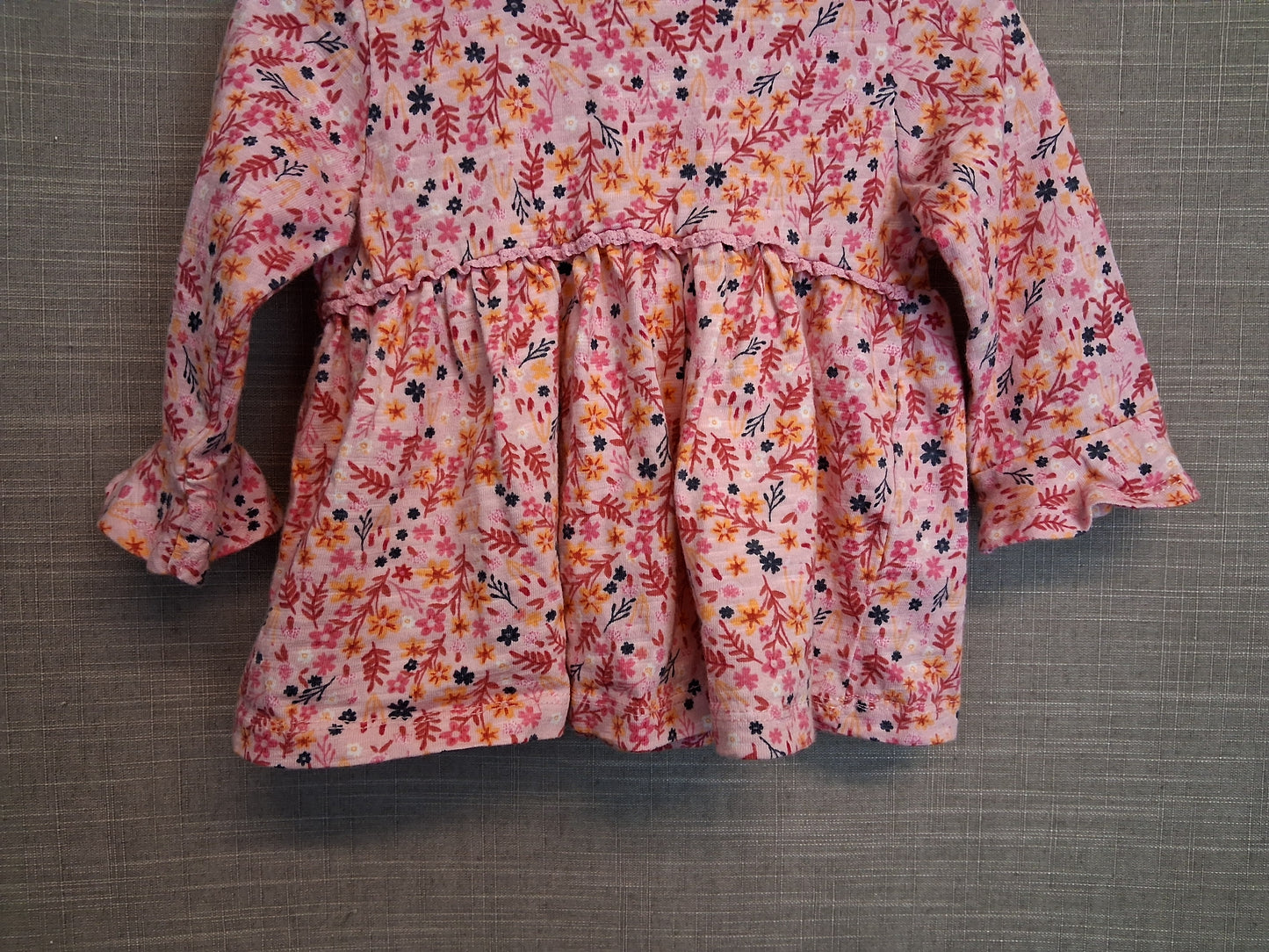 George Girls Pink Floral Jersey Dress Age 6-9 Months