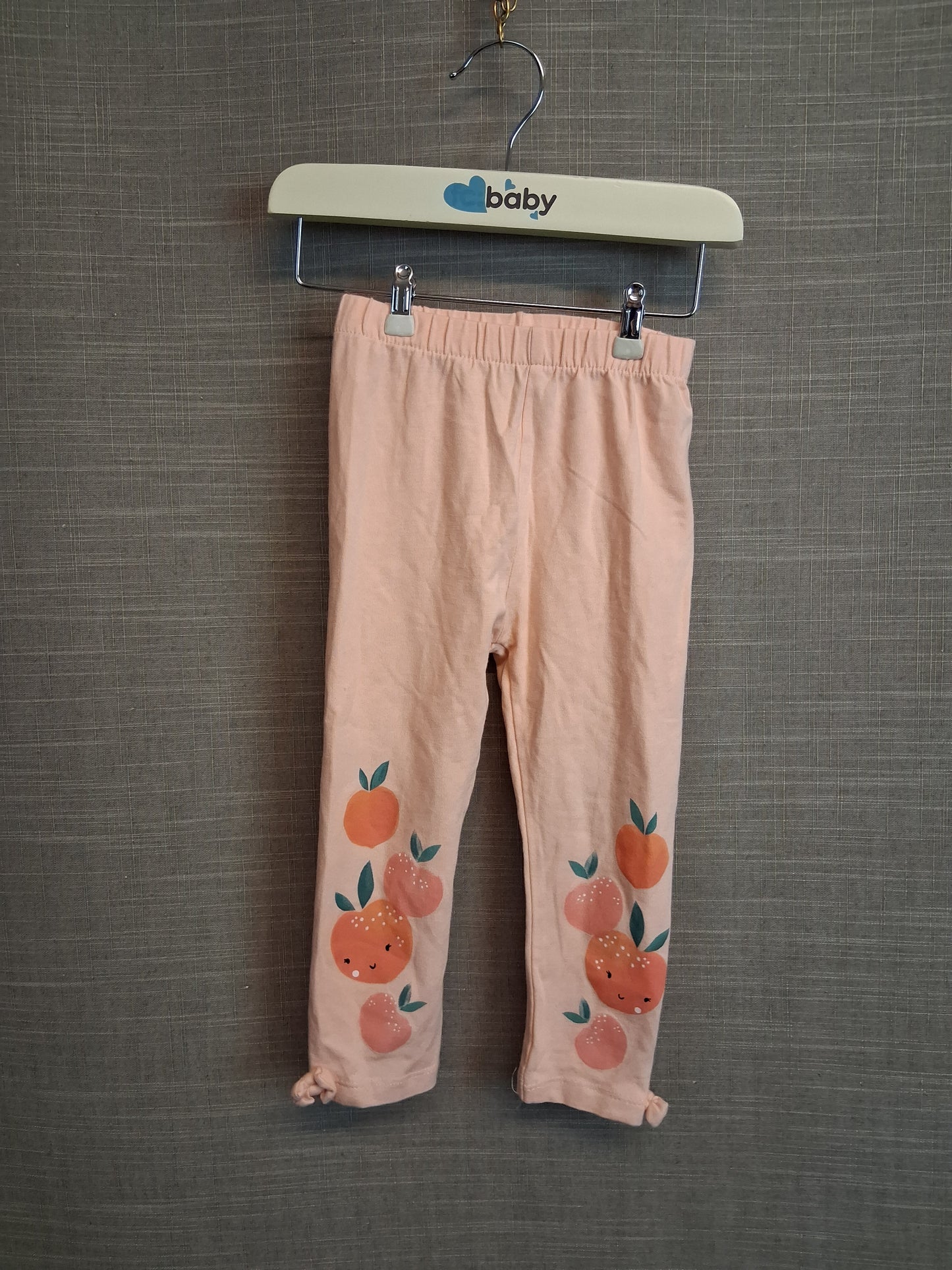 TU Girls Peach Theme Leggings Age 18-24 Months Jersey