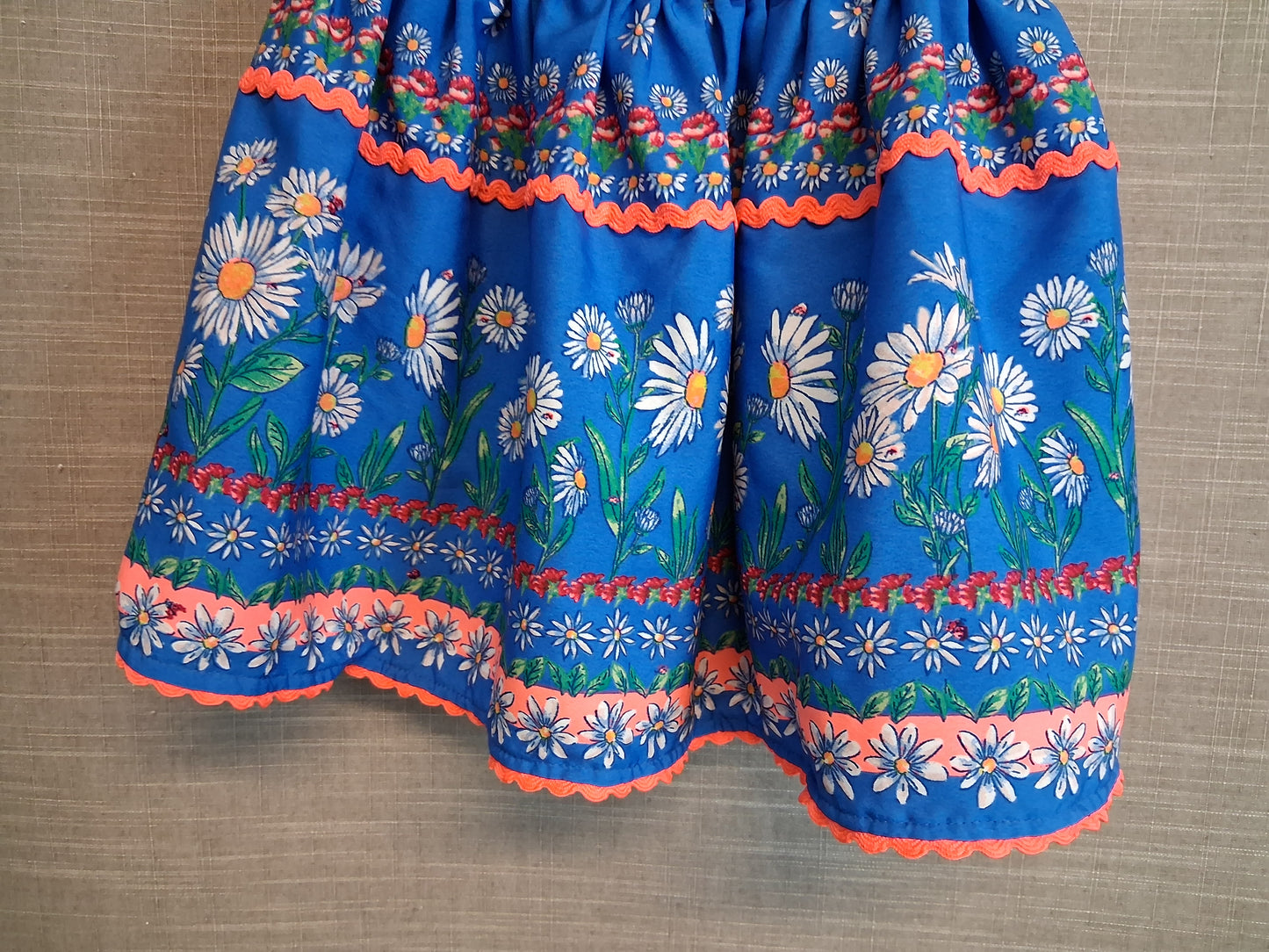 Monsoon Blue Floral Lined Skirt Age 3-4 Years