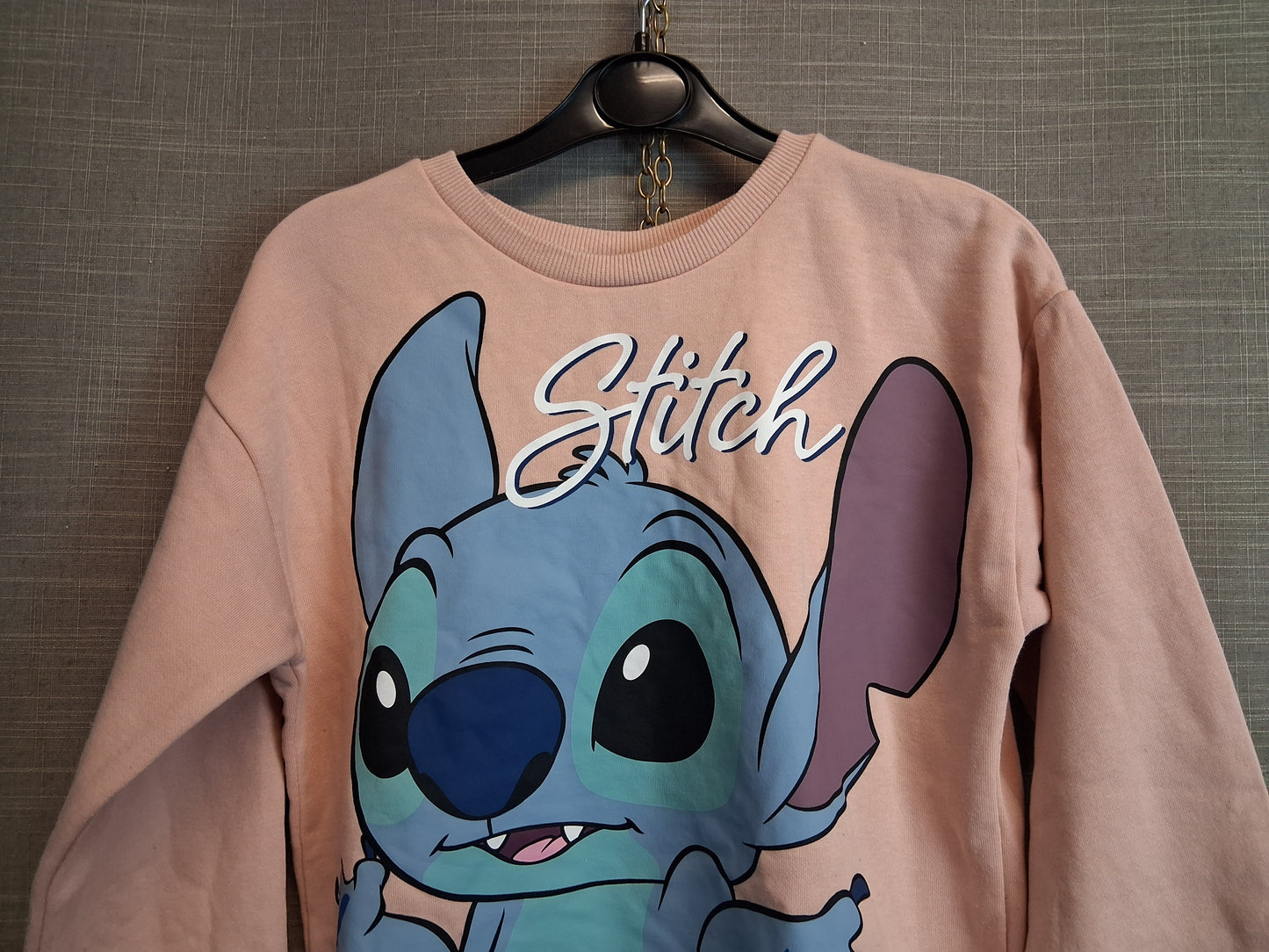 Primark Disney Stitch Peach Sweater Jumper Age 9-10 Years