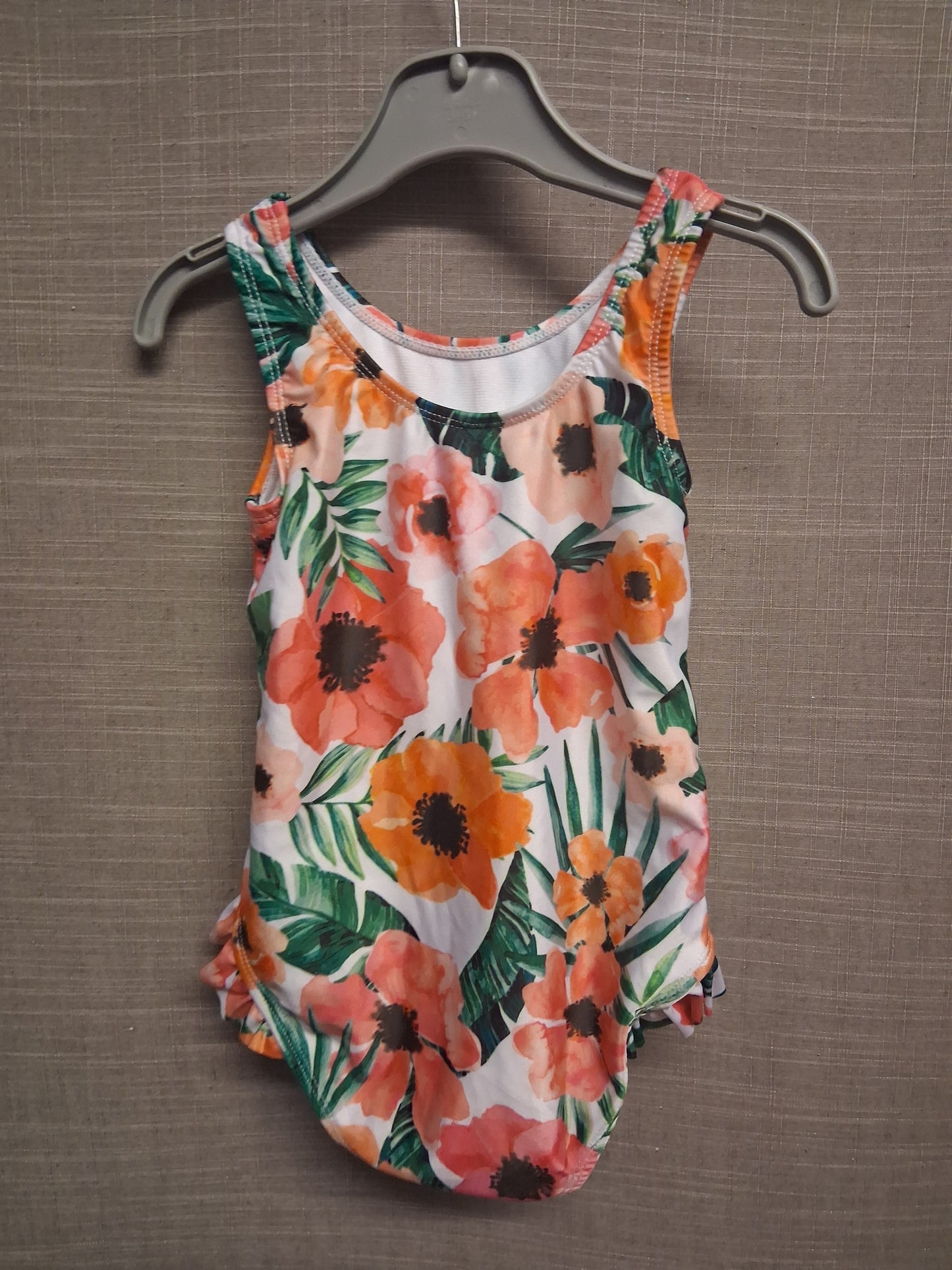 E-vie Angel Girls White Floral Swimsuit One Piece Age 3-4 Years