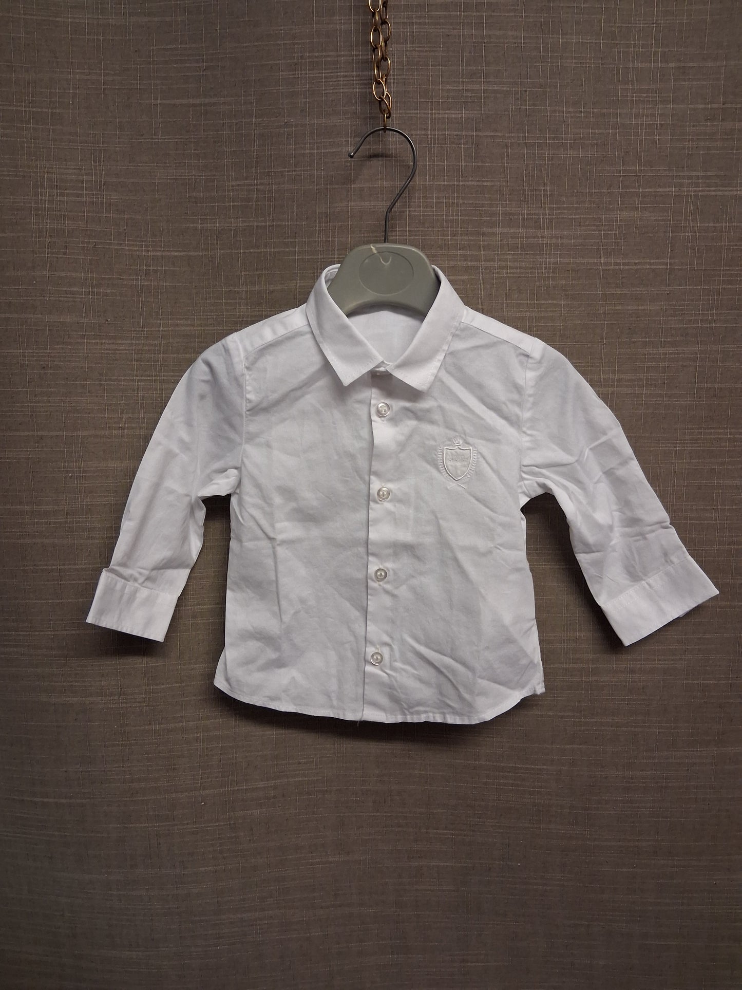 Bebebo Boys White Long Sleeve Shirt Age 6 months